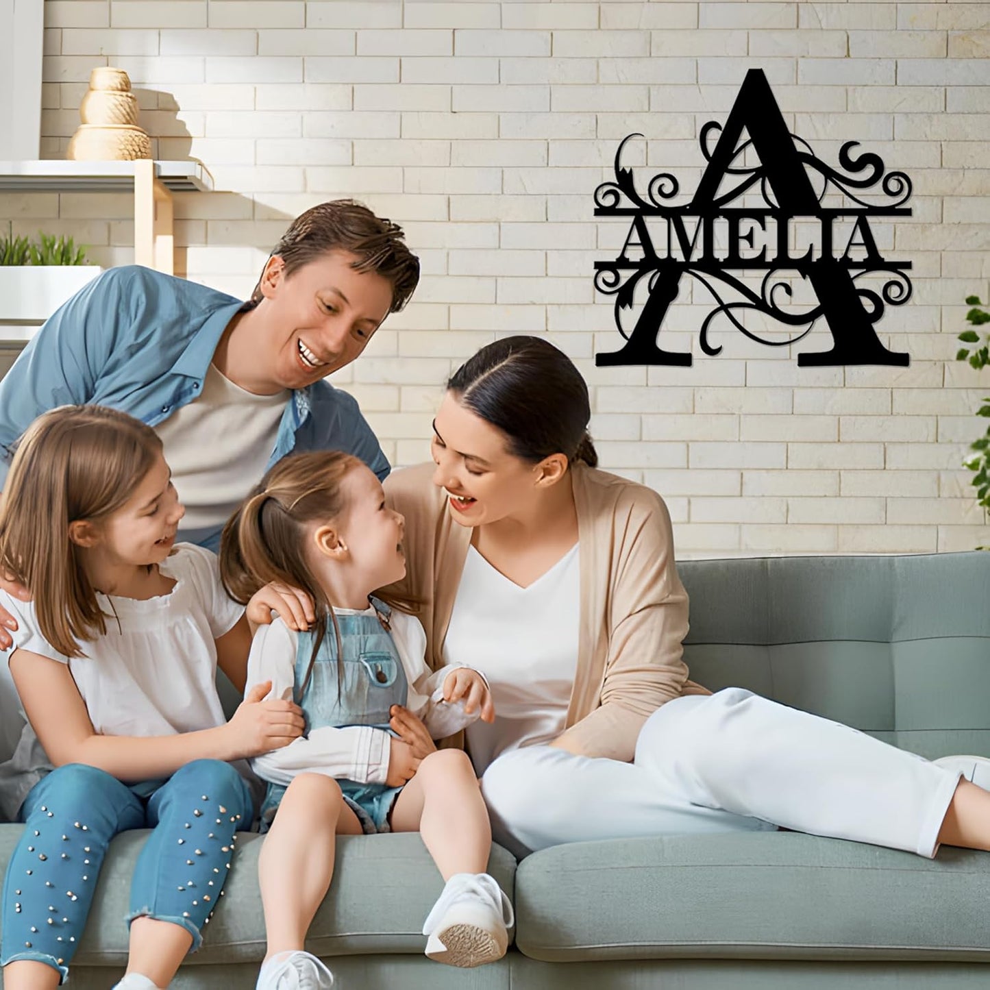 Custom Signs Outdoor Metal, Personalized Family Last Name Sign, Letter Monogram Metal Signs Wall Art For Home Decor, Name Sign Customized Housewarming Christmas Wedding Gifts For Women Men