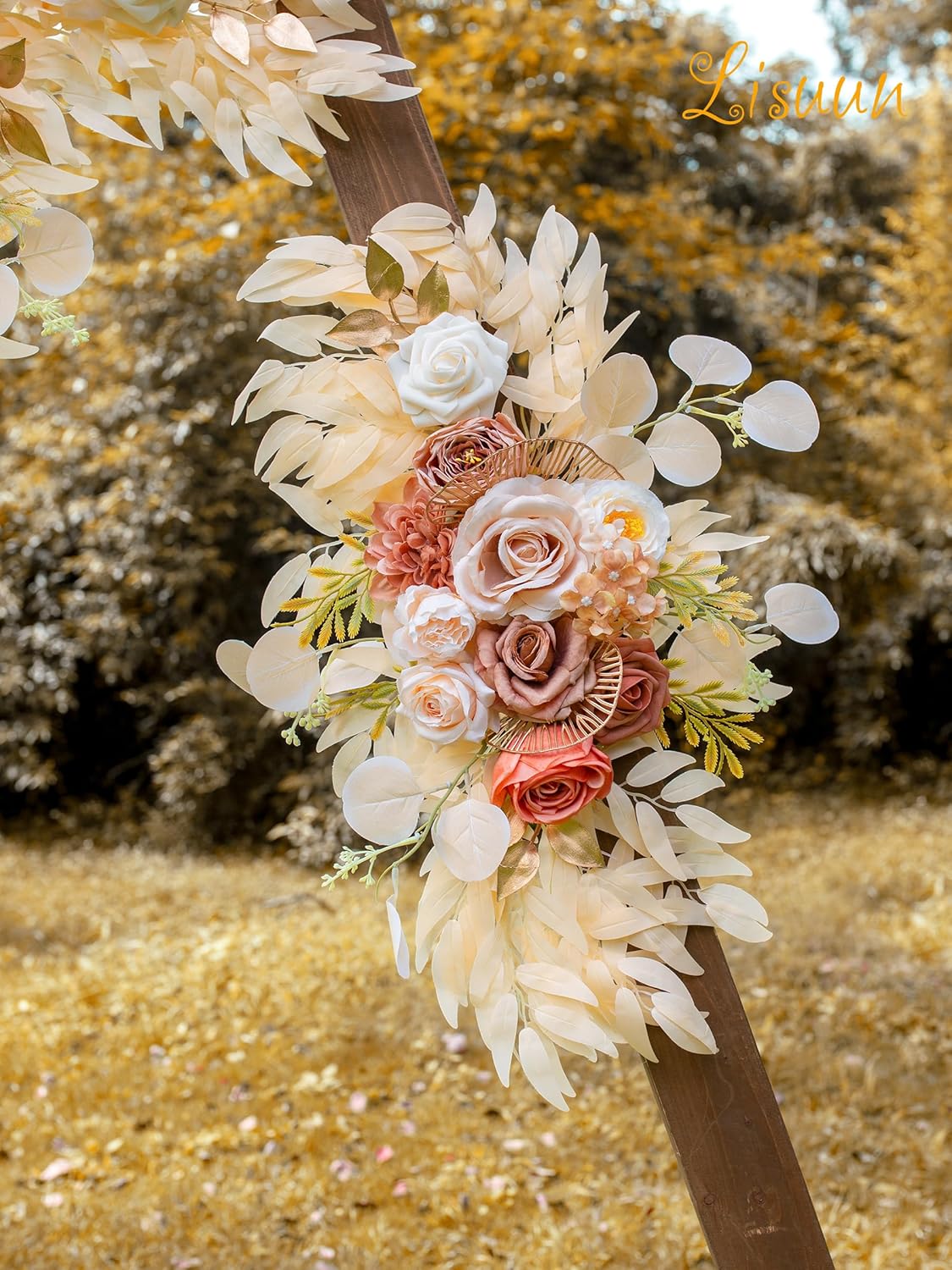 Wedding Arch Flowers, Artificial Flowers for Decoration, Large Flower Swag for Boho Styles Wedding Ceremony Floral Decor - Pack of 2