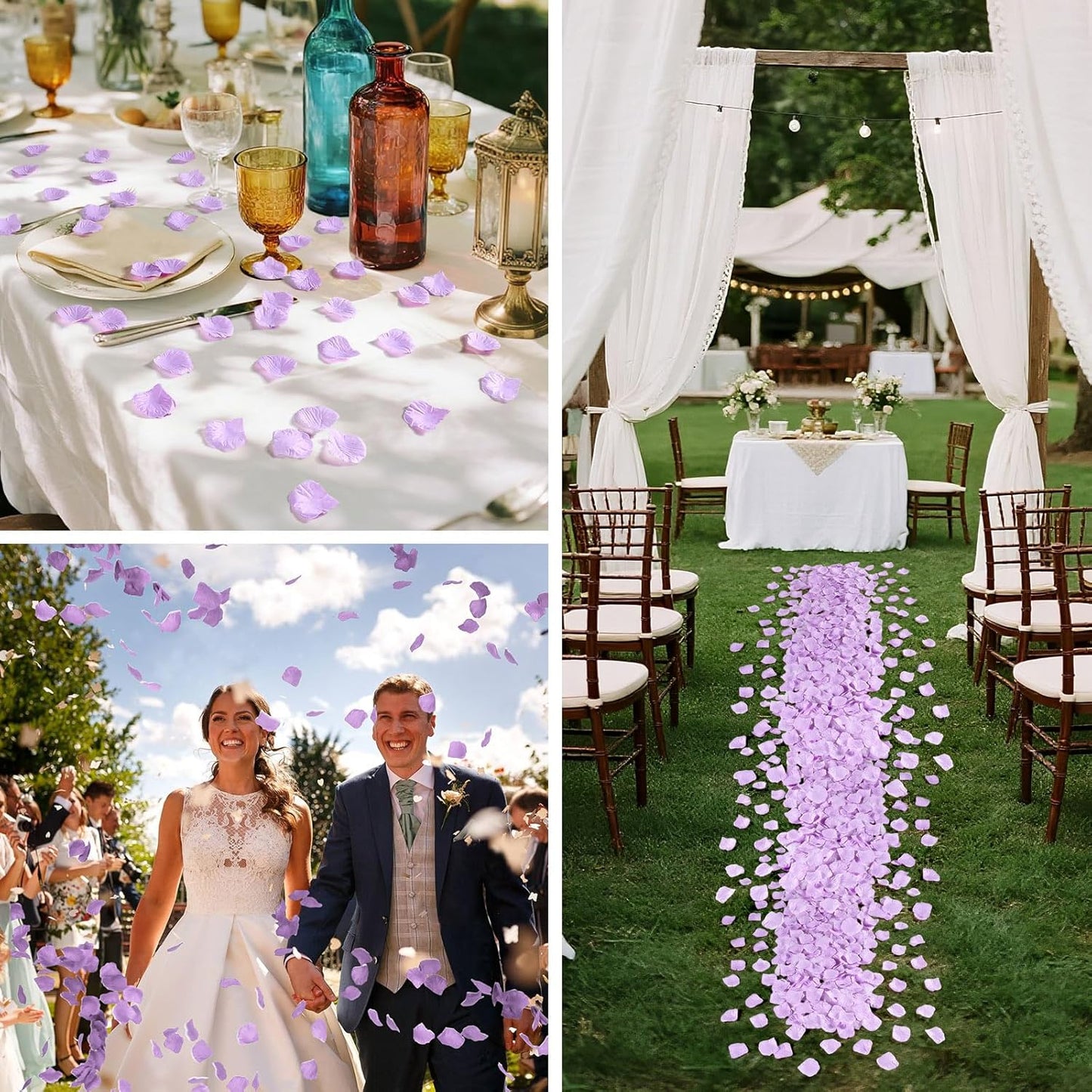 1000 Pcs Light Purple Rose Petals Artificial Silk Flower Petals Romantic Decorations for Wedding Engagement Birthday Event Anniversary Party Backdrop Supplies