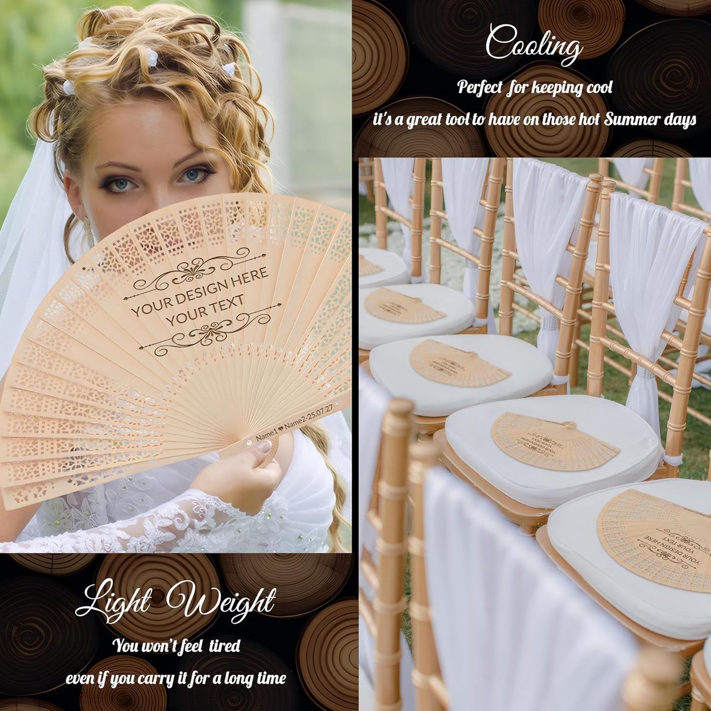 30 PCS Custom Fans Personalized Folding Fans for Line Dancing Wooden Hand Fan Wedding Favors Gift for Guests Personalized Fans for Events