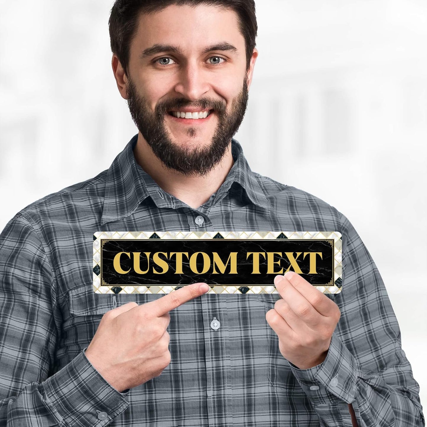 Custom Sign, Custom Street Sign, 11 Font Colors, 13 Font Styles, 4 Hole Options, 22 Sizes, 3x12 Inches, Rust Free DiBound, Fade Resistant, Made in USA by My Sign Center (Marble Tile)