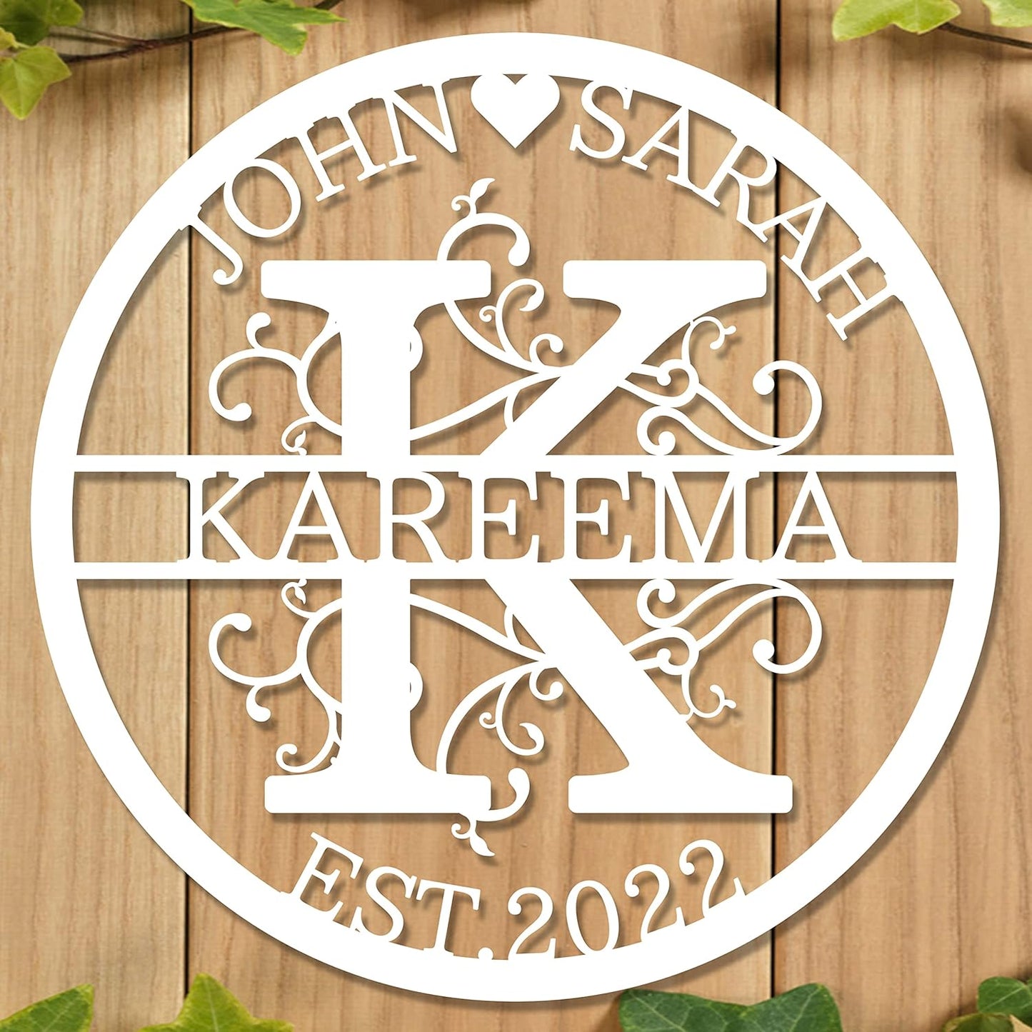 Personalized Last Name Metal Signs - Custom Metal Signs - Split Letter Monogram - Family Sign- Wall Art - Outdoor Wall Decor - Housewarming Gift for Couple - Personalized Wedding Gift