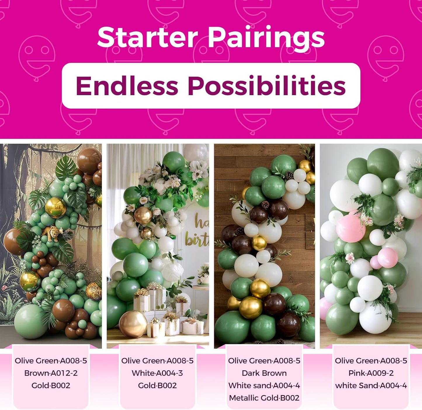 Bezente Sage Green Giant Balloons 36 Inch - 8 Pack Jumbo Olive Green Large Round Dusty Green Latex Balloon for Birthday Bridal Shower Safari Jungle Theme Party Decorations