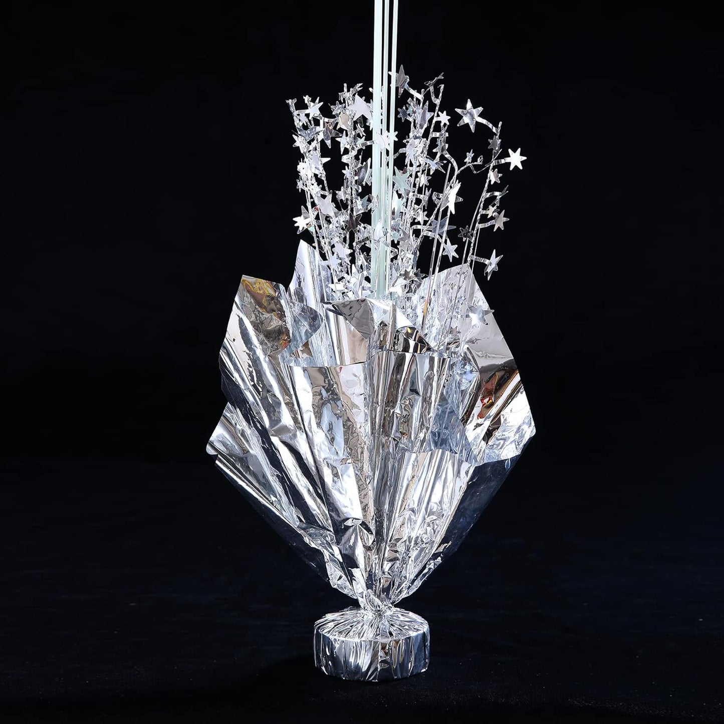 2 Set Silver Balloon Centerpieces for Tables with Balloon Stand Kit Perfect for Parties Birthday Baby Showers 50th Anniversary Party Decorations