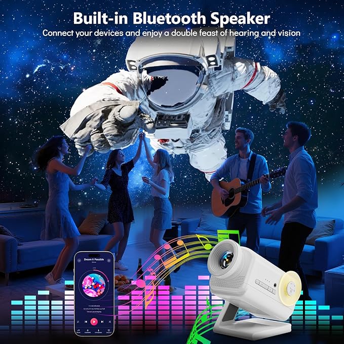 Rossetta 3D Projector, Mini HD 3D Galaxy Projector with Bluetooth Speaker & Remote, 1/2H Timer, 60 Themes, Night Light for Kids Bedroom, Room Decor, Birthday & Christmas Gifts for Adults, Girls, Boys