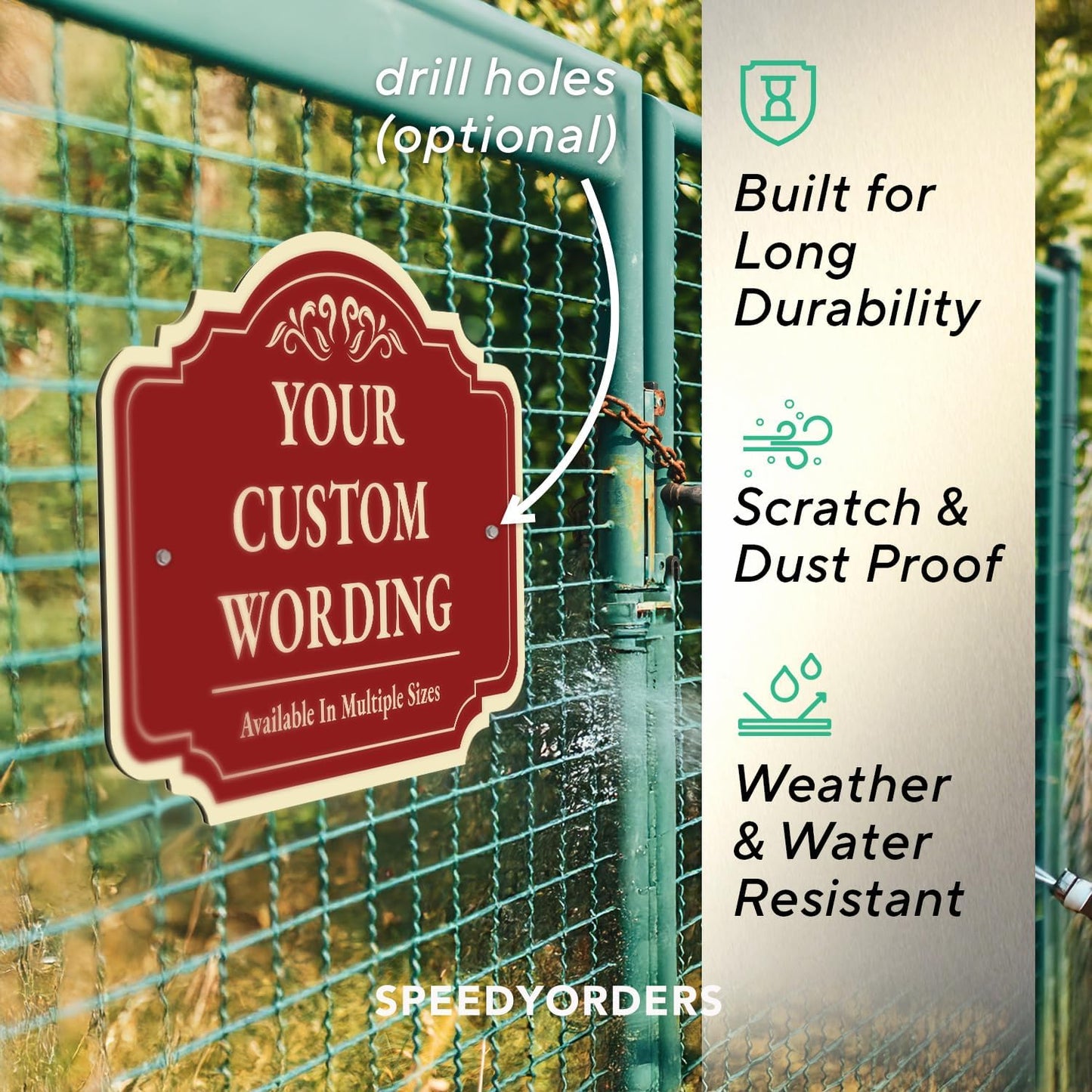 Custom Decorative Outdoor Metal Sign - Personalized Aluminum Driveway Waterproof Sign Made in USA - Design 2 Red Brick 24x18 In