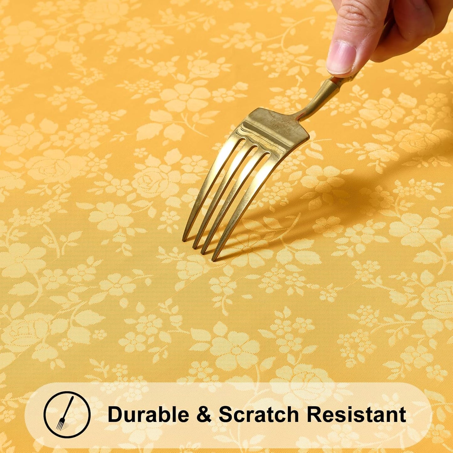 Smiry Rectangle Table Cloth, Waterproof Heavy Duty Vinyl Tablecloths, Wipeable Washable Table Cover for Kitchen and Dining Room (Mustard Yellow, 60" X 120")