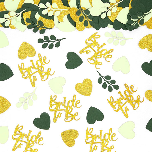 200PC Sage Green Bachelorette Party Decorations Bridal Shower Confetti for Tables Heart and Sage Bride to Be Table Scatters for Engagement Wedding Decor Party Supplies