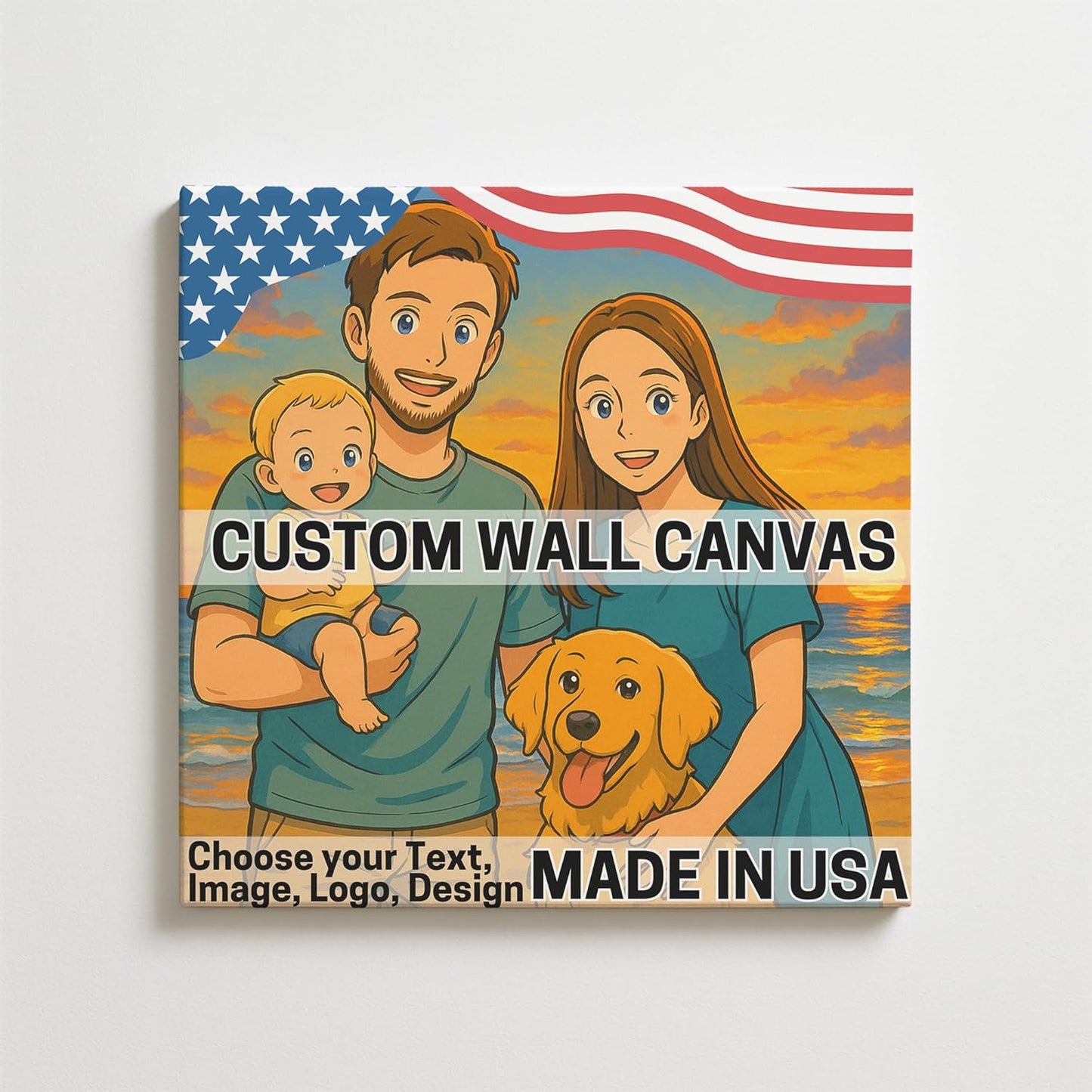 DreamController Custom Wall Canvas Poster Wall Art Decor Set of 1 I Personalized Photo to Canvas Print Banner for Bedroom, Livingroom, Kitchen & Office | Made in USA | Fast delivery | HD Print