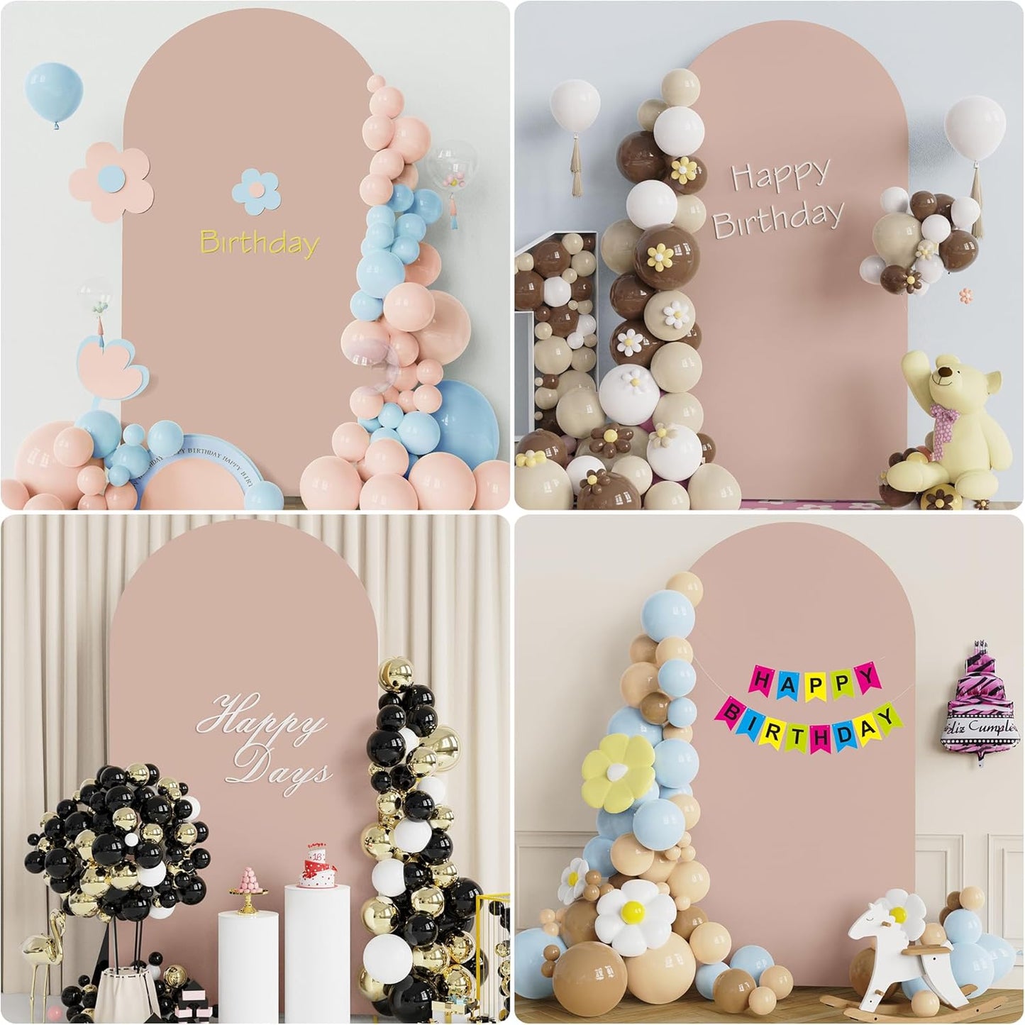 Wokceer 7.2 FT Wedding Arch Stand and Arch Cover, Metal Arch Backdrop Stand with Arch Stand Cover for Birthday Party Wedding Ceremony Bridal Baby Shower Event Decor, Nude Pink