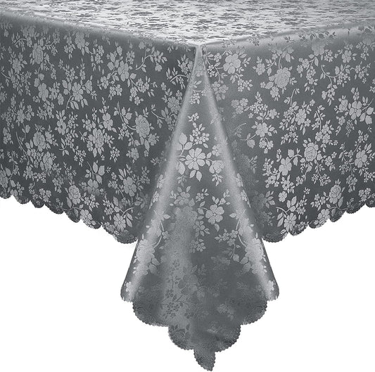 Smiry Rectangle Table Cloth, Waterproof Heavy Duty Vinyl Tablecloths, Wipeable Washable Table Cover for Kitchen and Dining Room (Grey, 54" X 78")