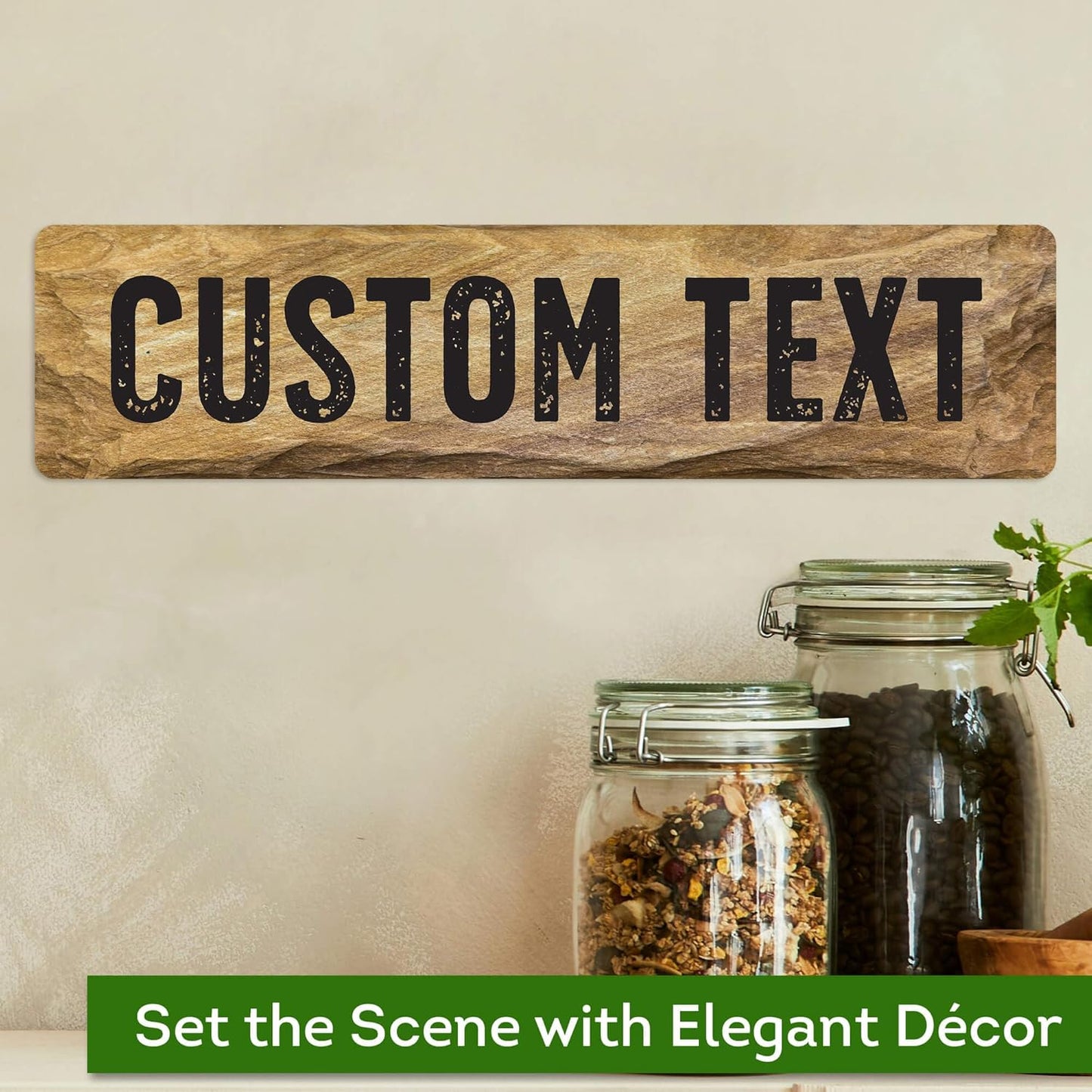 Custom Sign, Christmas Gift Custom Street Sign, 11 Font Colors, 13 Font Styles, 4 Hole Options, 22 Sizes, 3x12 Inches, Rust Free DiBound, Fade Resistant, Made in USA by My Sign Center (Stone)