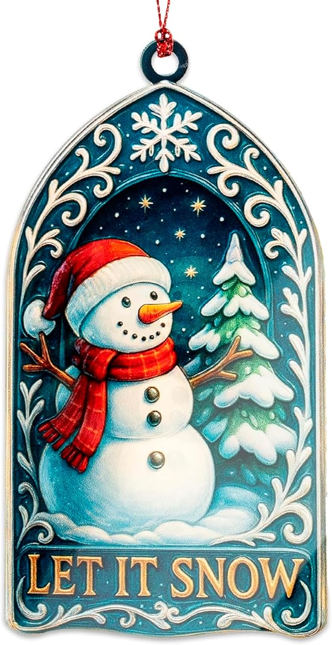 Christmas Ornament 2025 - Snowman Ornament - Snowman Ornaments for Christmas Tree - Acrylic Christmas Ornaments - Christmas Ornament 2025 - White Elephant Gifts - Xmas Tree Funny Decoration