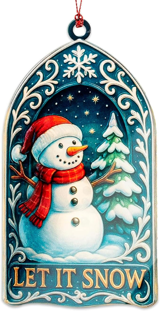 Christmas Ornament 2025 - Snowman Ornament - Snowman Ornaments for Christmas Tree - Acrylic Christmas Ornaments - Christmas Ornament 2025 - White Elephant Gifts - Xmas Tree Funny Decoration