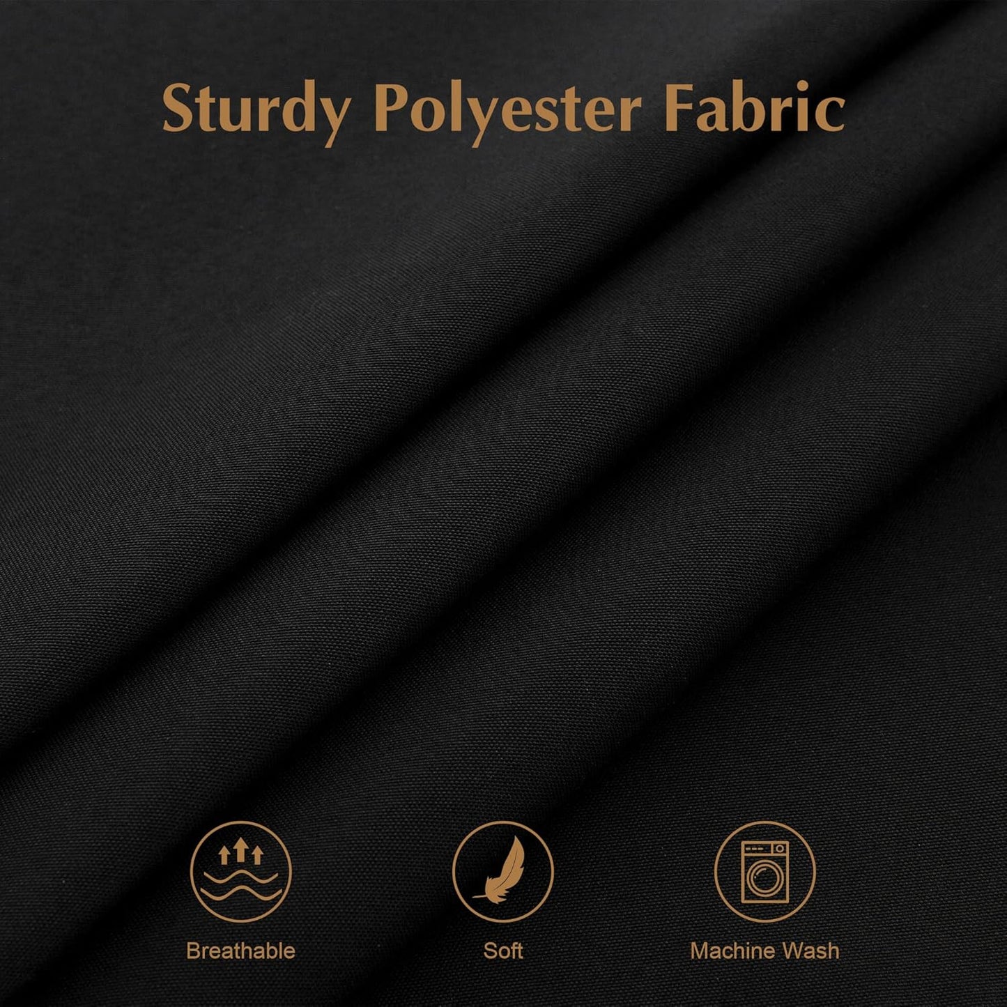 2 Pack Square Table Cloth 48X48 Inch Black Washable Fabric Tablecloth Polyester Solid Dining Table Cover for Birthday Party Dinner Holiday Outdoor Indoor