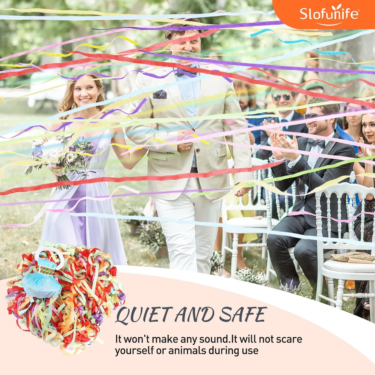 No Mess Streamers 50pack, Colorful Confetti Poppers,Hand Throw Party Poppers No Mess for Birthday, Graduation, Wedding Send Off, Engagement Party Favors（Colorful 50Pack）