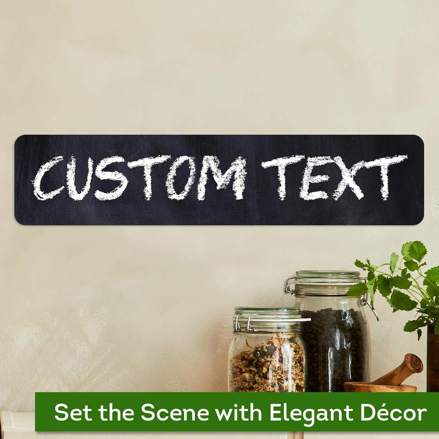 Custom Sign, Custom Street Sign, 11 Font Colors, 13 Font Styles, 4 Hole Options, 22 Sizes, 4x18 Inches, Rust Free DiBound, Fade Resistant, Made in USA by My Sign Center (Chalkboard Black)