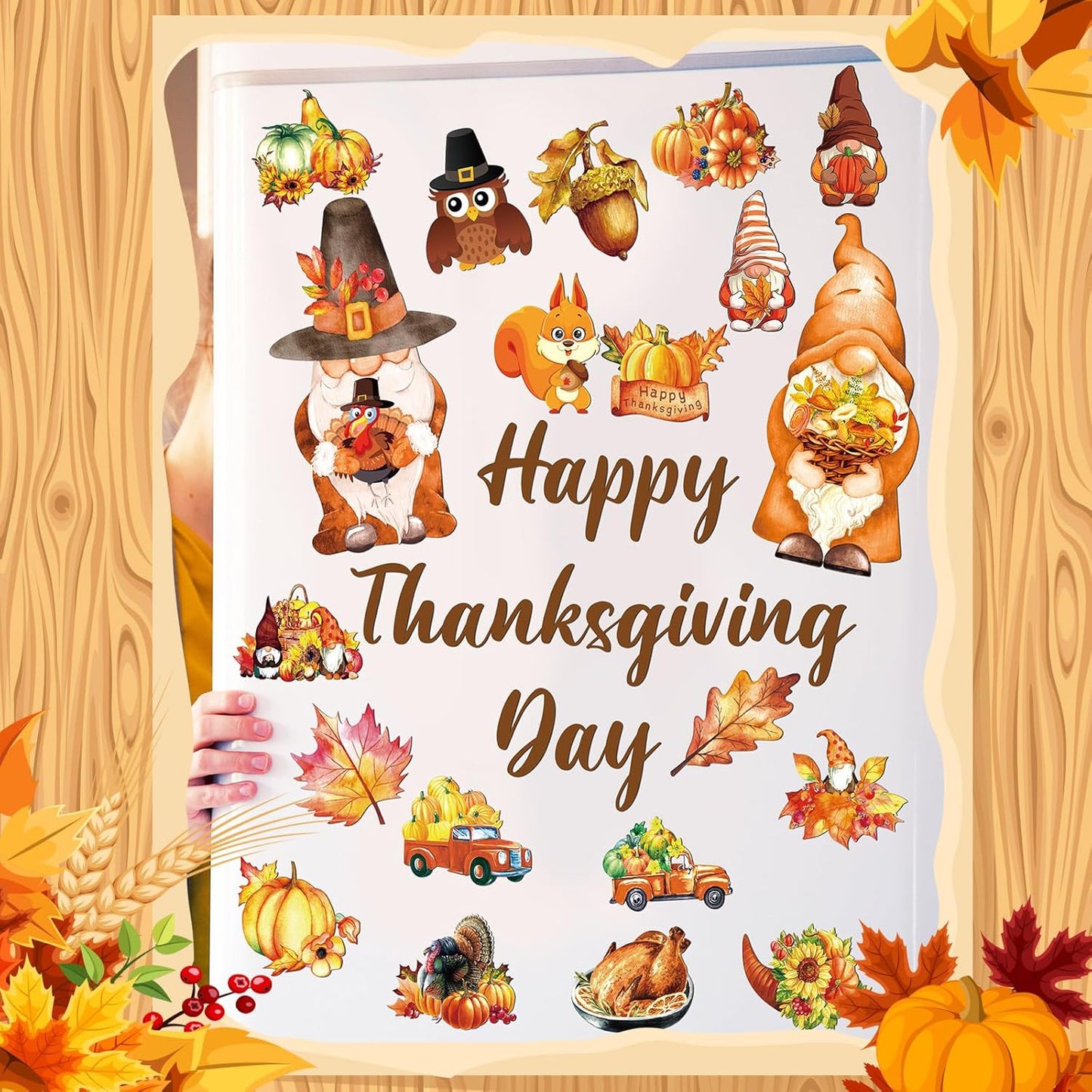 25 Pieces Thanksgiving Harvest Decoration Magnets for Refrigerator, Decorative Magnetic Fridge Stickers, Magnet Fall Autumn Signs Holiday Ornaments for Dishwasher Garage Door Kitchen Mailbox