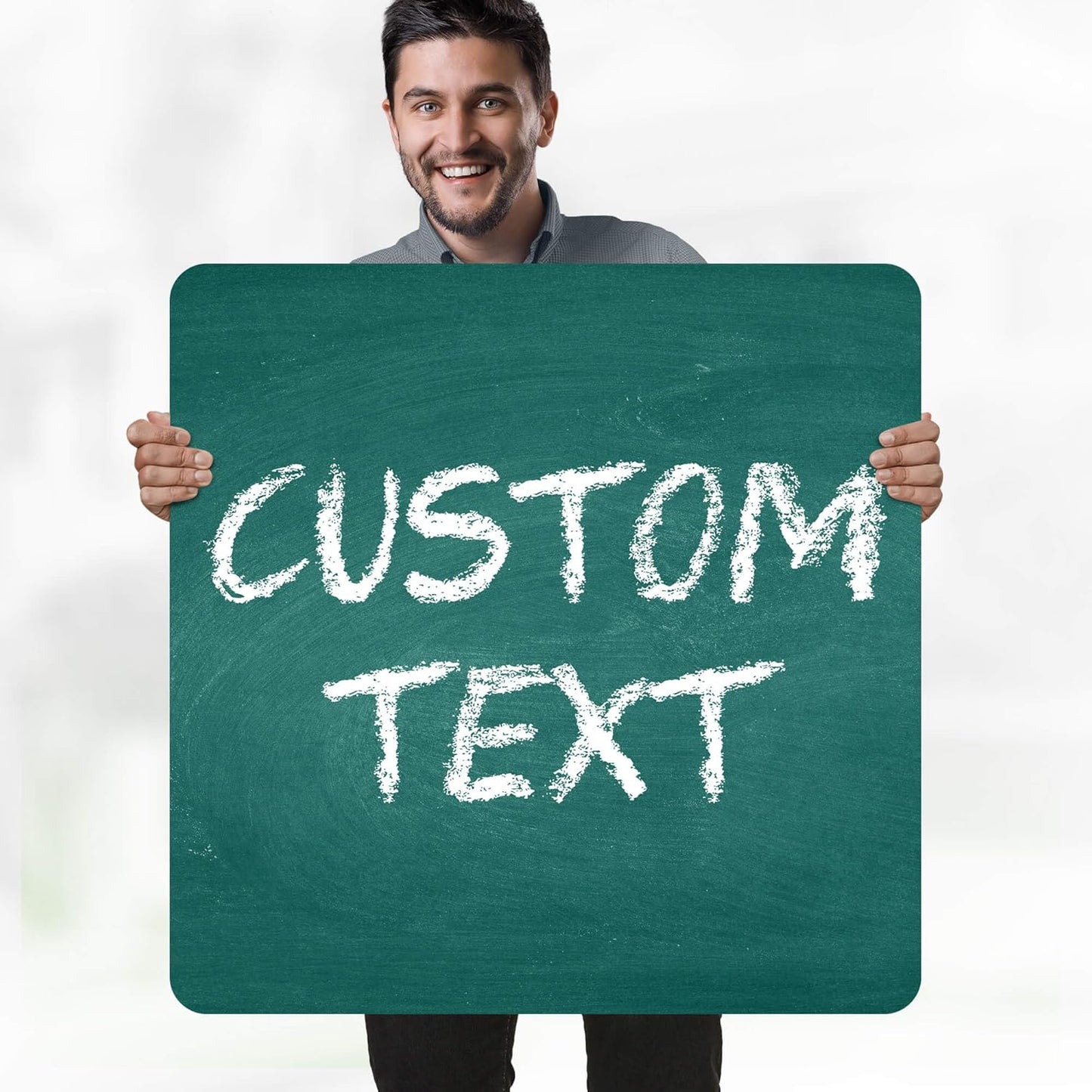 Custom Sign, Custom Street Sign, 11 Font Colors, 13 Font Styles, 4 Hole Options, 22 Sizes, 30x30 Inches, Rust Free DiBound, Fade Resistant, Made in USA by My Sign Center (Chalkboard Green)