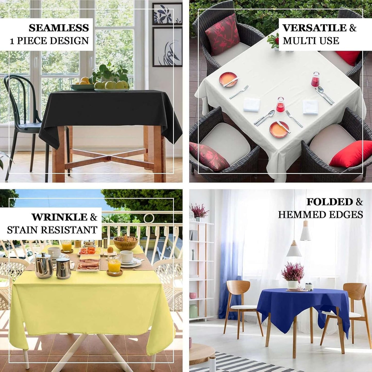 Efavormart 54x54 Chocolate Wholesale Linens Seamless Polyester Square Linen Tablecloth for Wedding Banquet Party Restaurant