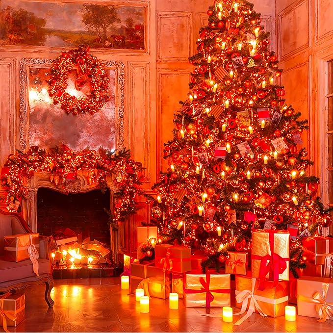 JMEXSUSS 500 LED Orange Christmas Lights Outdoor, 173ft Christmas String Lights Plug in, Waterproof 8 Modes Orange LED Light for Party House Tree Thanksgiving Xmas Decorations