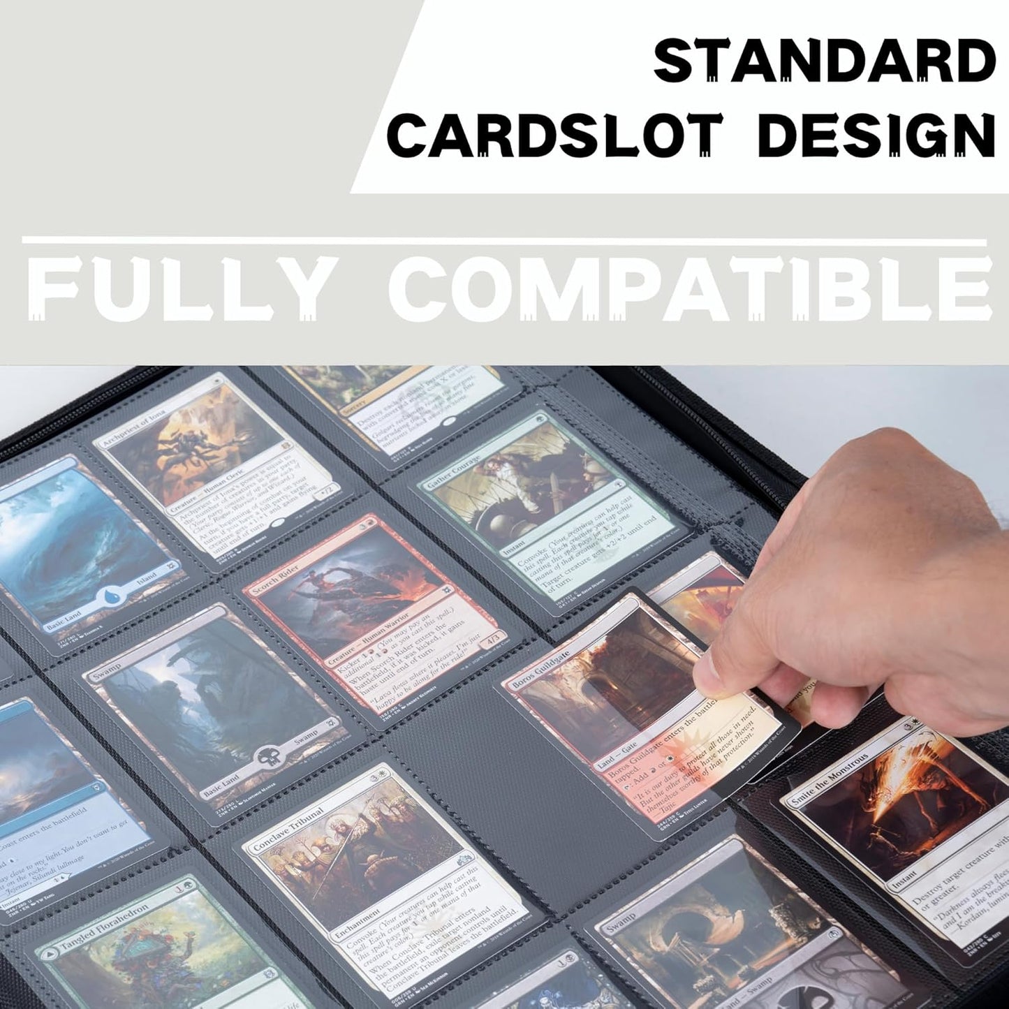 1600+ Pockets Trading Card Binder, 16-Pocket Card Ablum Compatible with MTG,Sports Cards & Other Standard Size Trading Card (WHITE)