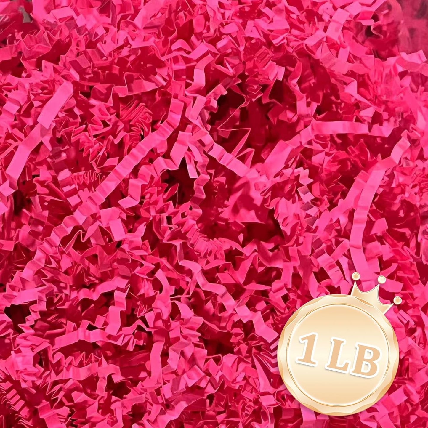 Zankubom 1 LB Hot Pink Crinkle Cut Paper Shred Filler Great for Gift Wrapping, Basket Fillers, Birthday, Gift Wrapping, Anniversary, Halloween Thanksgiving Christmas Party Decor Filling Supplies