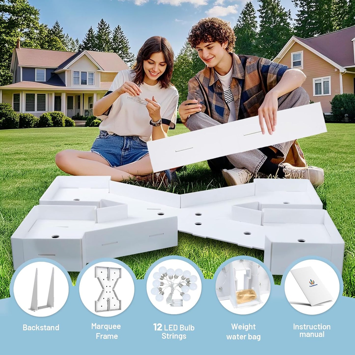 4FT Marquee Light Up Letters - Cool White Light Up Letters X with Fixed Water Bag, Party Decoration Large Marquee Light Up Letters can Be Used for Wedding Decoration, Birthday Party Decoration