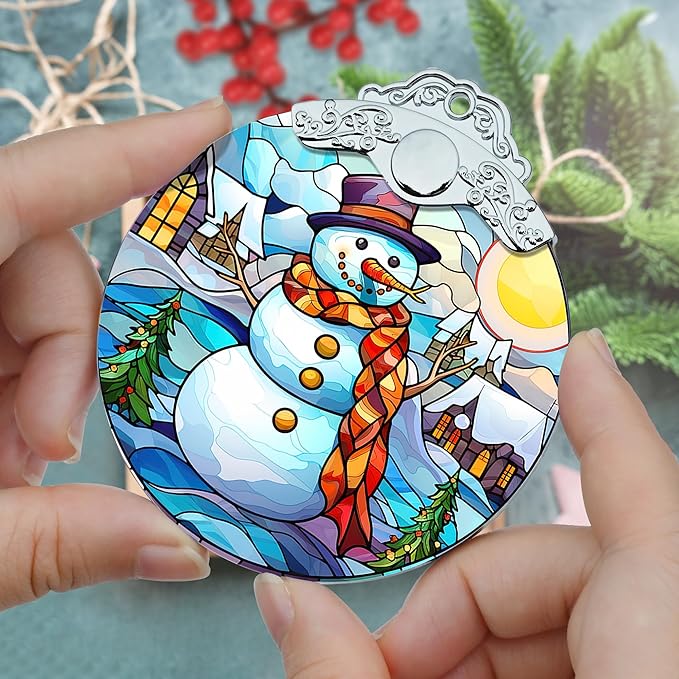 Snowman Christmas Ornaments - Snowman Decorations for Tree, Merry Christmas Gifts