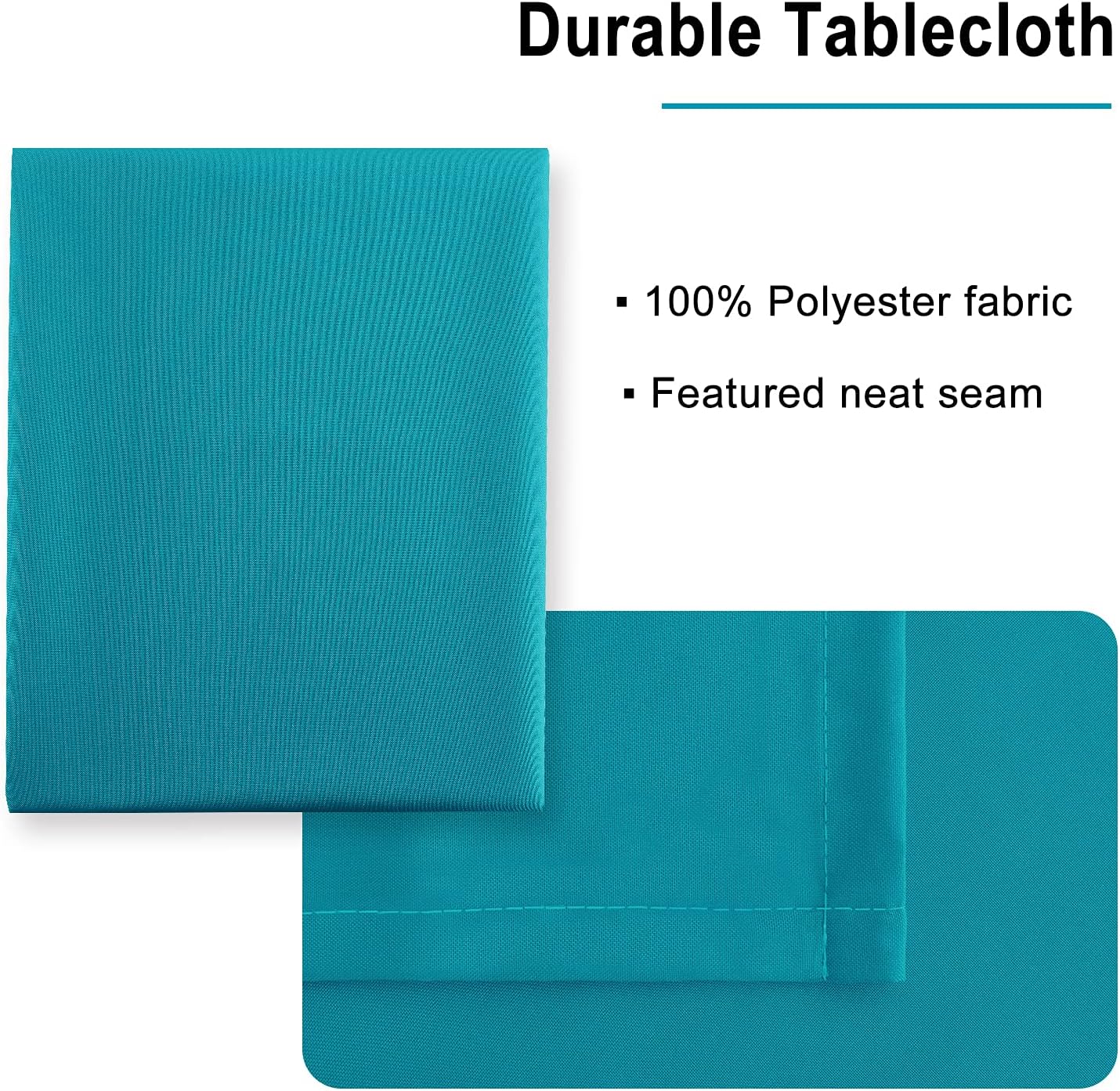 Hiasan Square Tablecloth - Waterproof and Spillproof Washable Fabric Table Cloth for Dining Room Kitchen, Turquoise, 60 x 60 Inch