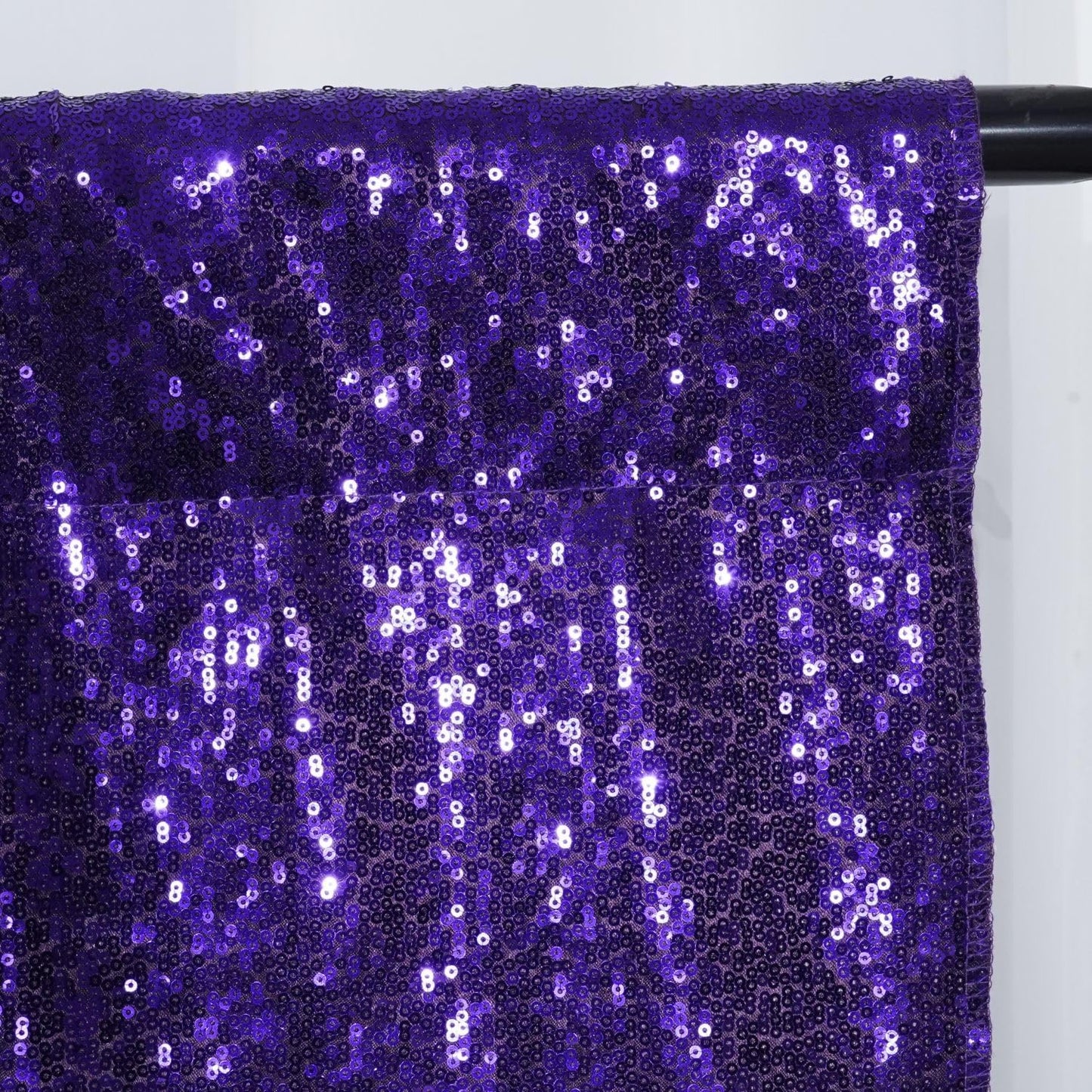 Poise3EHome 8Ft x 10Ft Purple Sequin Backdrop, Glitter Thick Satin Sequin Background Drapes, Sequence Backdrop for Halloween Wedding Party Holiday Festival Decor