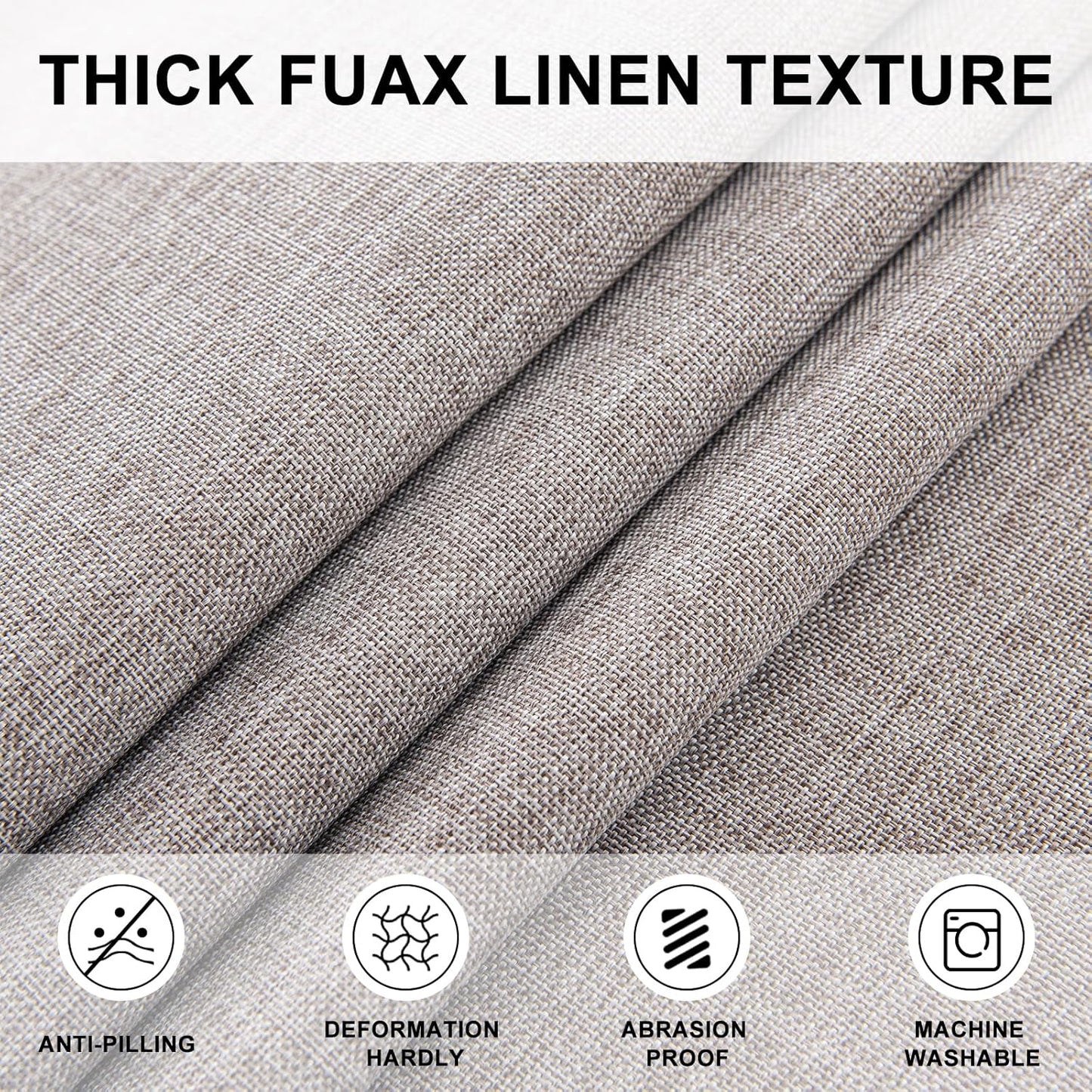 Hiasan Round Linen Tablecloth 30 Inch - Wrinkle and Stain Resistant Washable Polyester Fabric Table Cloth for Dining Room Kitchen Party, Stone