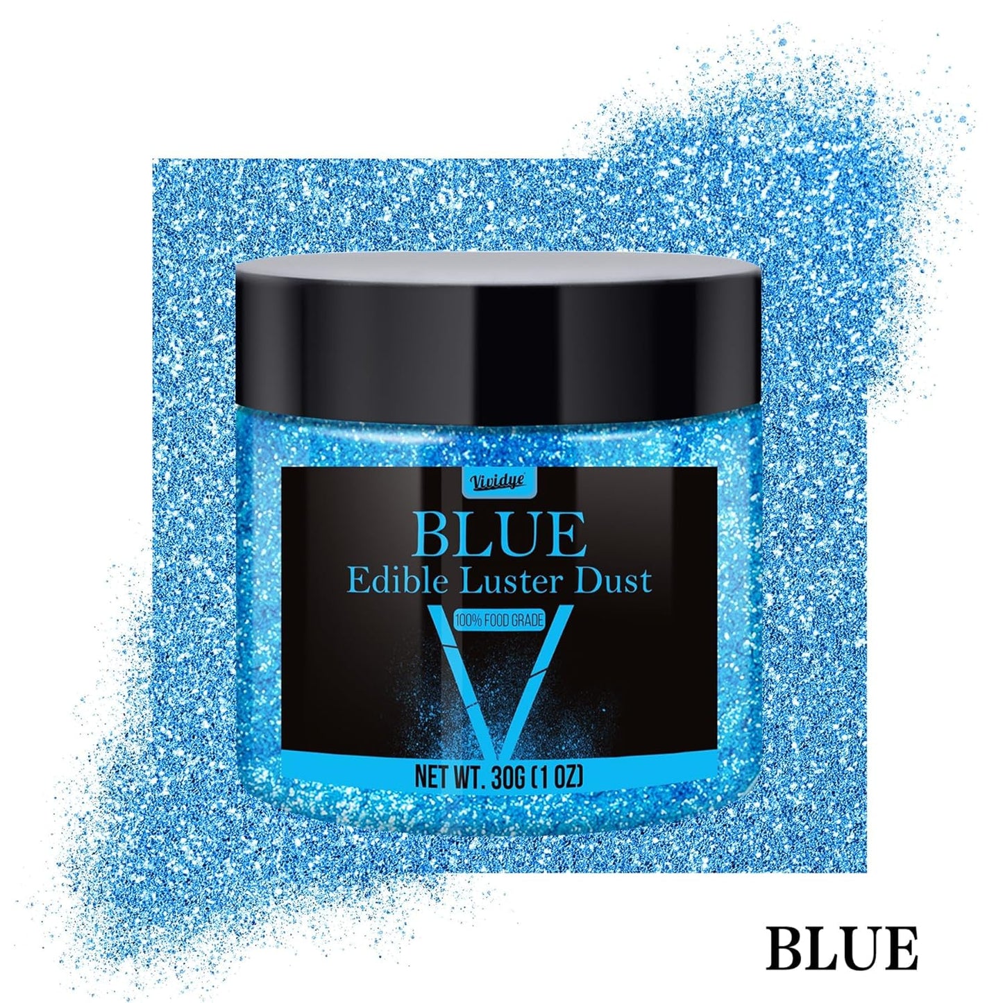 Edible Glitter - 30g / 1oz Luster Dust Edible Glimmer Powder for Sparkling Drinks, Foods, Wine, Cake - Food Grade Shimmer Dust Powder for Baking, Beverage, Cookies Decoration