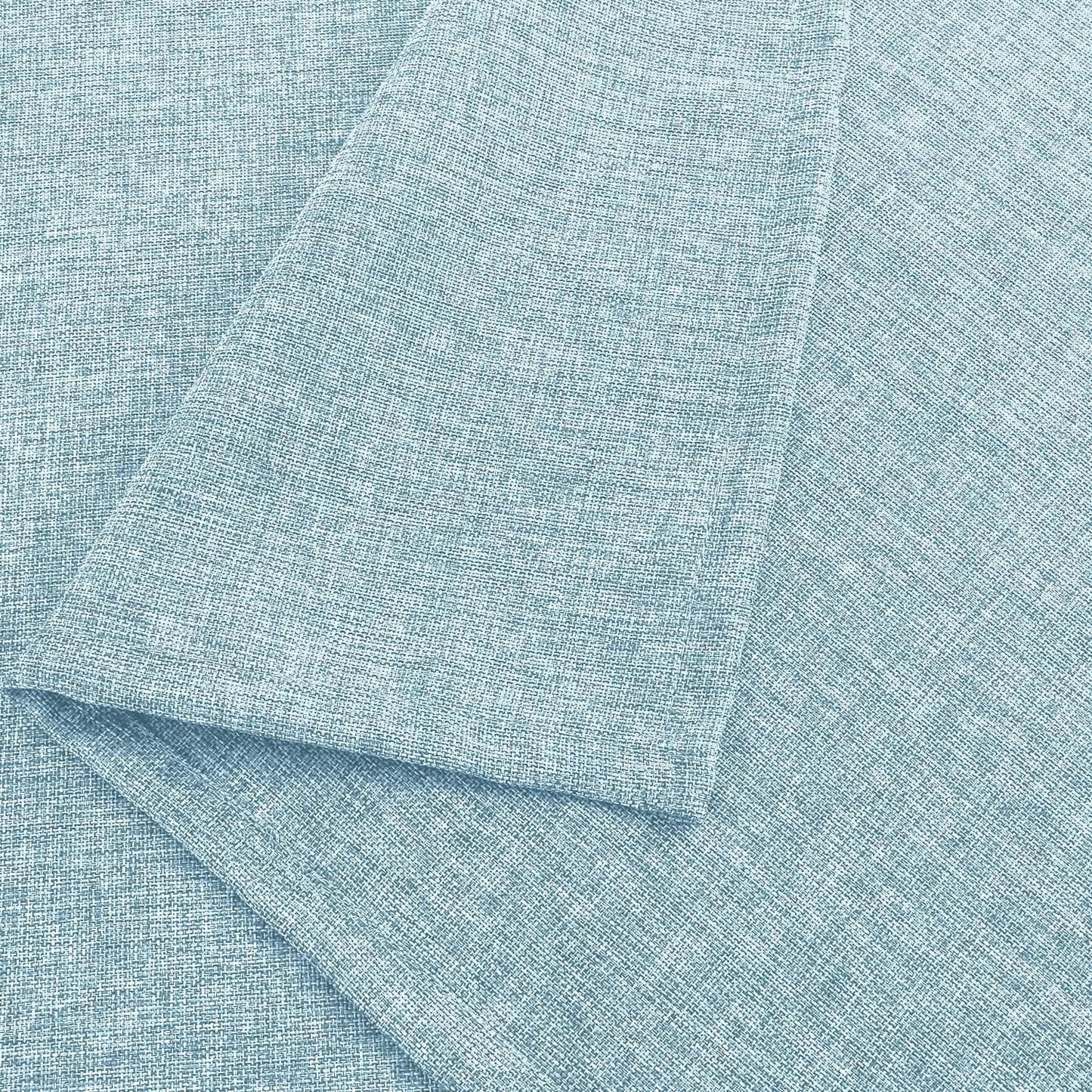 Hiasan 2 Pack Faux Linen Rectangle Tablecloth - Wrinkle and Stain Resistant Washable Table Cloth for Kitchen Dining Room Holiday Table Cover for Party Dinner, Lux Slate Blue, 54 x 80 Inch