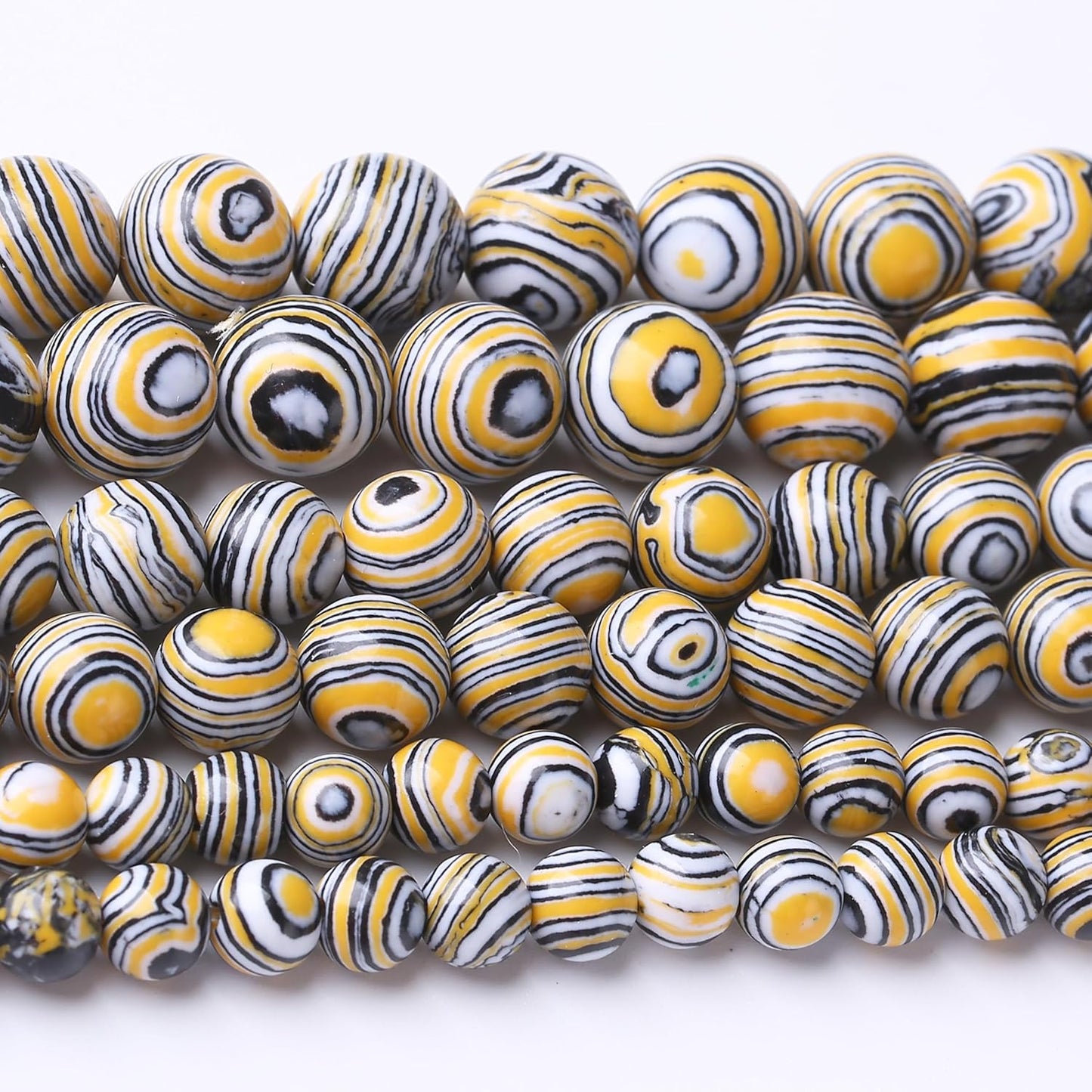 Yellow Peacock Turquoise Stone Beads Gemstone Round Crystal Energy Jade Beads Stone Beads for Jewelry Making DIY Bracelet Necklace Jewelry Making 1 Strand 15.5inch 31PCS 12MM