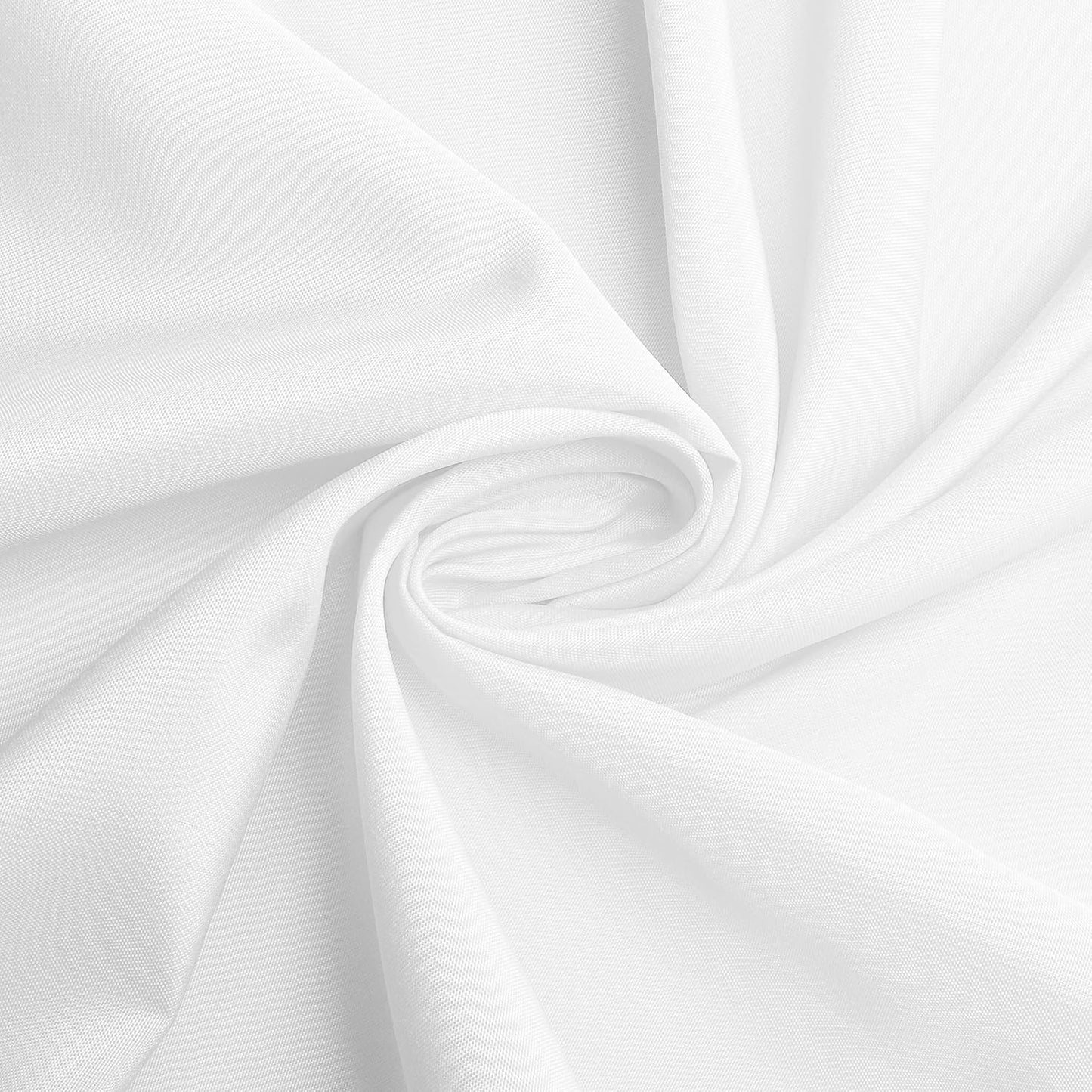 sancua Round Tablecloth - 48 Inch - Water Resistant Spill Proof Washable Polyester Table Cloth Decorative Fabric Table Cover for Dining, Buffet Parties and Camping, White(Fits 20-36 Inch Tables)