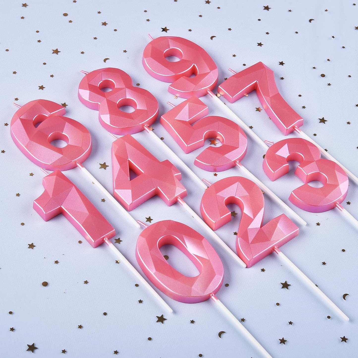 PHD CAKE 2.76 Inch Crystal Pink 2 Number Birthday Candles, Pink Number Candles, Cake Number Candles, Party Celebration