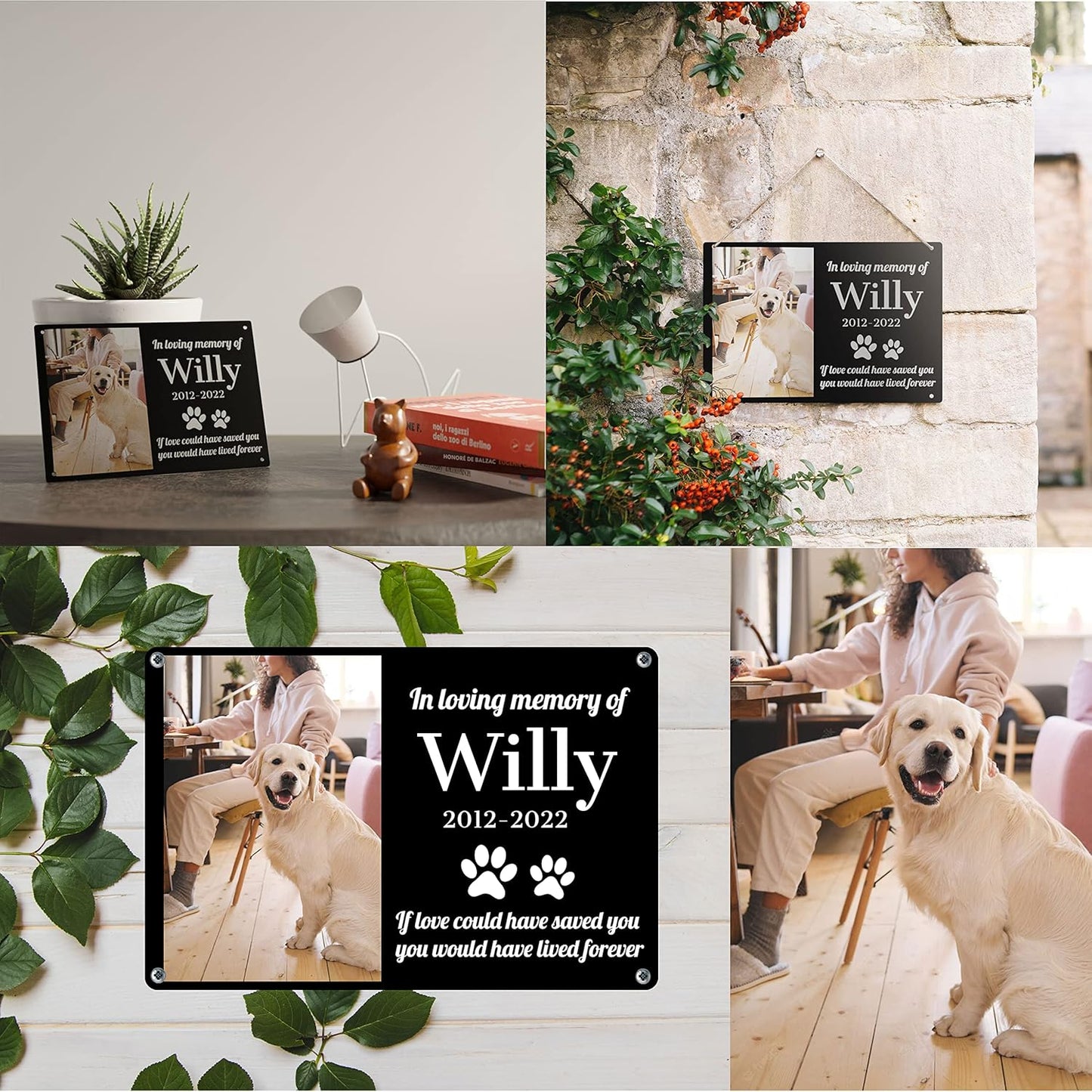 Custom Dog Memorial Metal Signs - Personalized Dog Photo Memory Sign as Dog Memorial Gifts for Loss of Dog, in Loving Memory of Pet Signs for Pet Loss Sympathy Gift