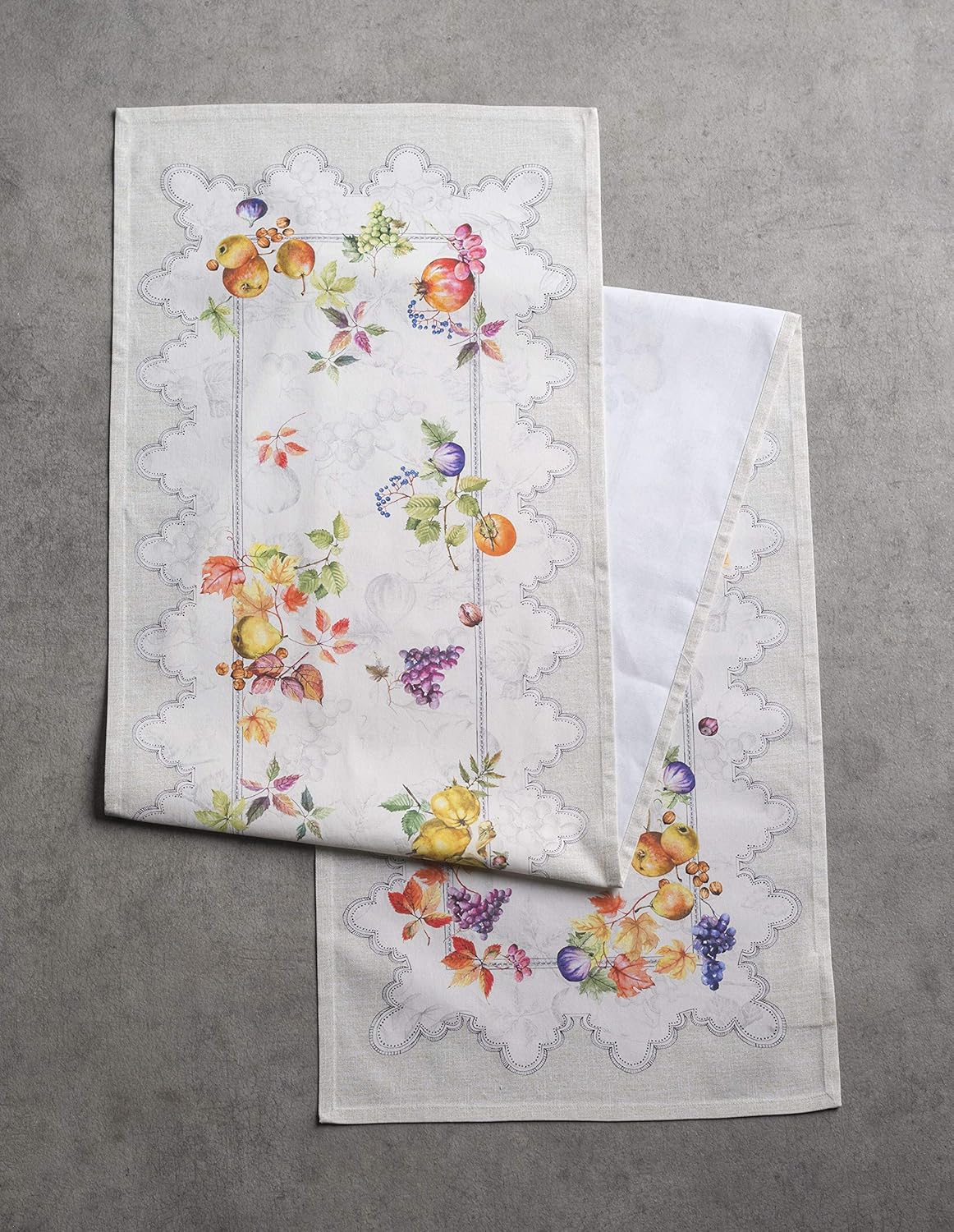 Maison d' Hermine Table Runner 100% Cotton Single Layer Table Runners 36 inches Long for Thanksgiving Christmas Decorations Home Kitchen Dining Party Wedding (Fruit D'Hiver, 14.5" x 36")