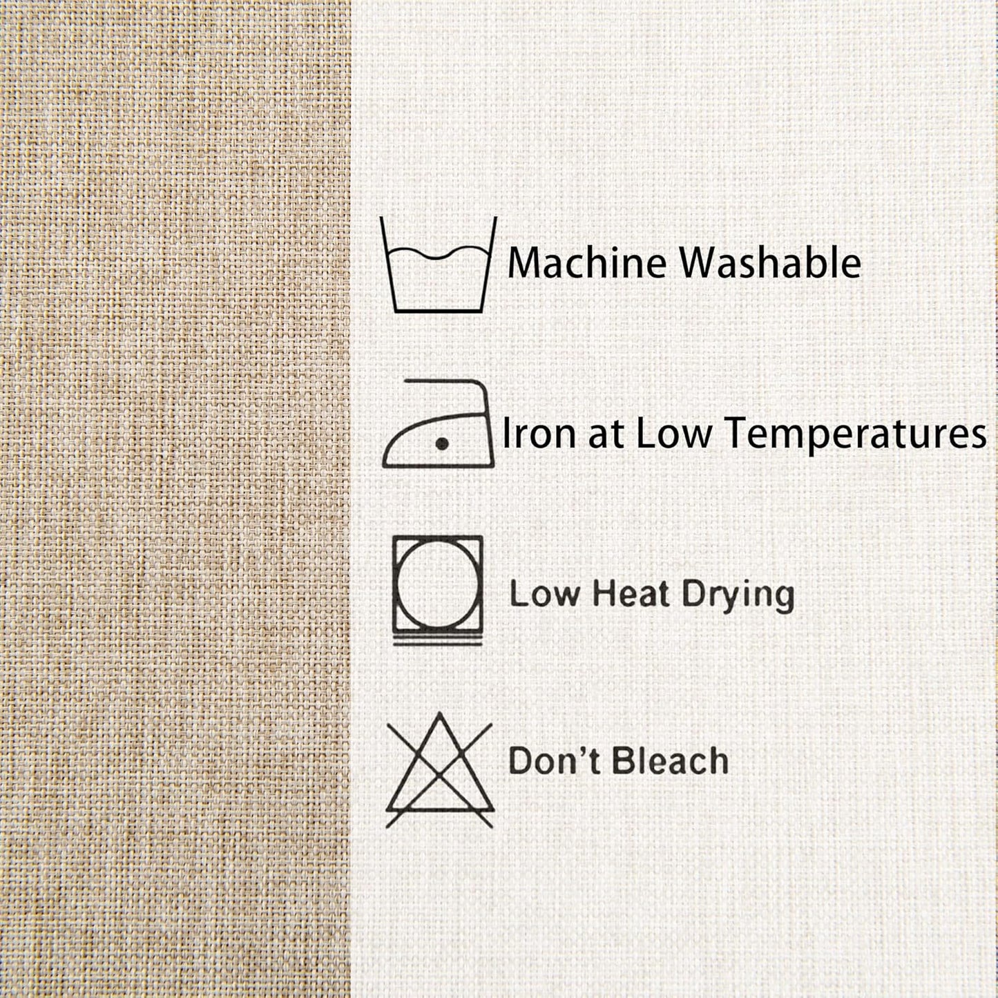 Hiasan Faux Linen Rectangle Tablecloth - Wrinkle and Stain Resistant Washable Table Cloth for Kitchen Dining Room Holiday Table Cover for Party Dinner, Beige, 52 x 70 Inch