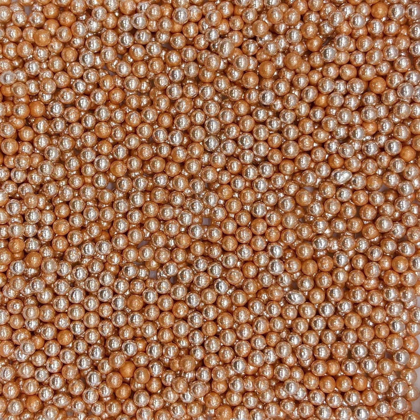 Edible Silver Orange Pearl Sugar Sprinkles Candy 4mm Mini Pearls Cake Decorations Cupcake Toppers Cookie Decorating Perfect for Wedding Party Valentine Halloween Christmas Supplies 3OZ