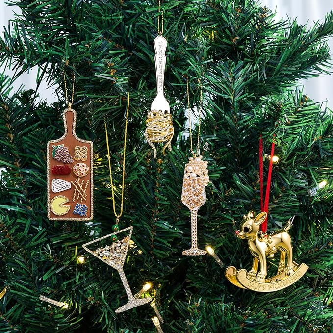 2025 Christmas Ornaments Baby's First Christmas Ornament Gold | Hanging Ornaments for Xmas Tree Decorations Keepsake Gifts for Sisters Mom Grandma Women