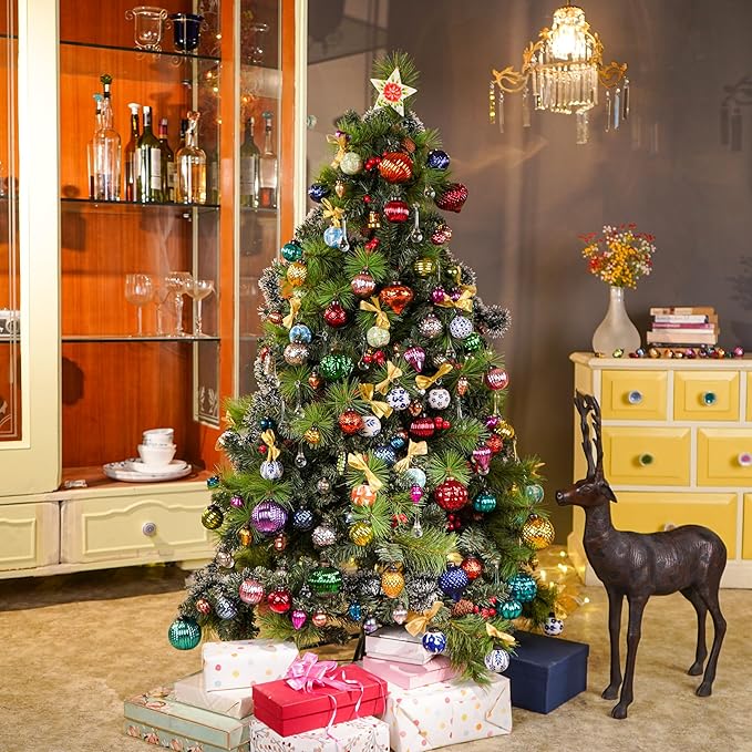 IndianShelf 300 Pieces Black & Green Glass Vintage Christmas Ornaments Mini Bulk Decorative Ornaments for Halloween, Christmas Tree, New Year, Valentine Day, Holidays, Event & Wedding(25 * 12 Boxes)