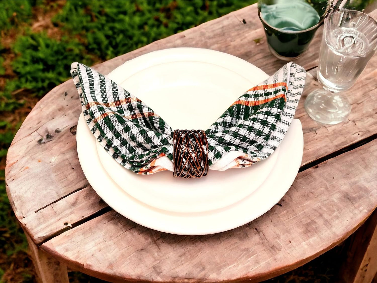 Twisted Wire Mesh Napkin Rings Holders Set of 12 - Heavy Duty Metal Napkin Rings for Décor, Dinner, Party, Wedding, Christmas, Gathering, Everyday Use, Gifting (Bronze) - CLEENTABLE