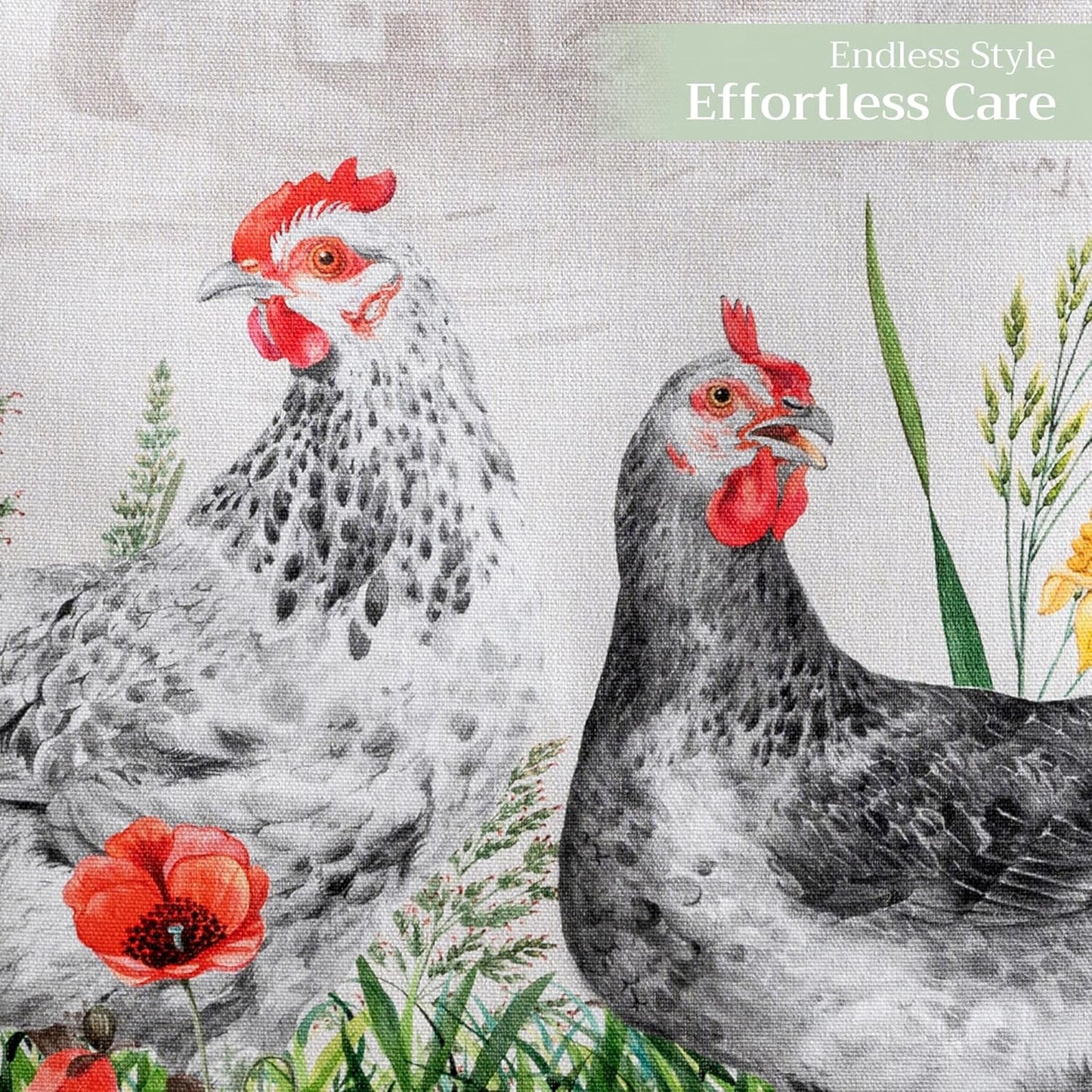 Maison d' Hermine Table runner 100% Cotton Double Layer Table Runners 72 inches long Decorative for Home Kitchen Dining Party Baby Shower Wedding Bridal Shower Spring Summer (Basse Cour, 14.50" x 72")