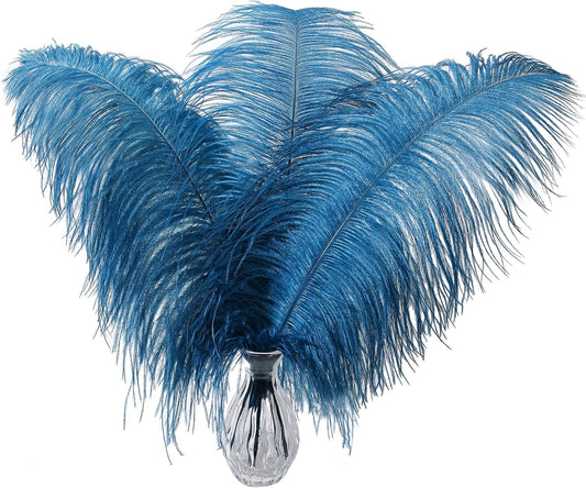 Larryhot 16-18inch Long Ostrich Feathers - 10pcs Feathers Centerpieces for Tables,Wedding Party and Home Decorations (Turquoise)