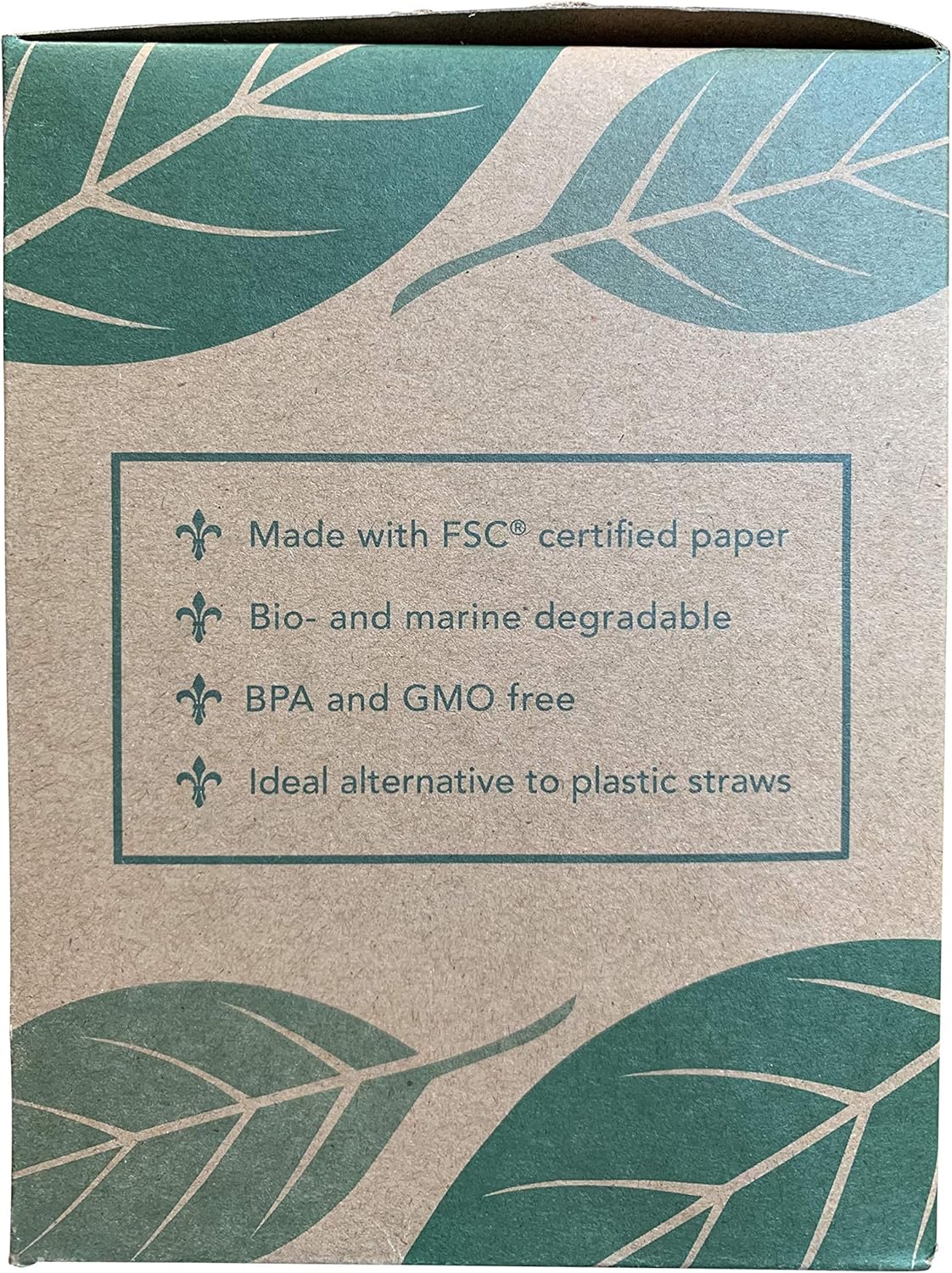 500 Count | Kingseal FSC Certified Paper Cocktail Straws, Unwrapped, 6mm x 5.75 Inches, Silver Stripe, Biodegradable, Earth Friendly, Bulk Pack - 1 Box of 500 Straws