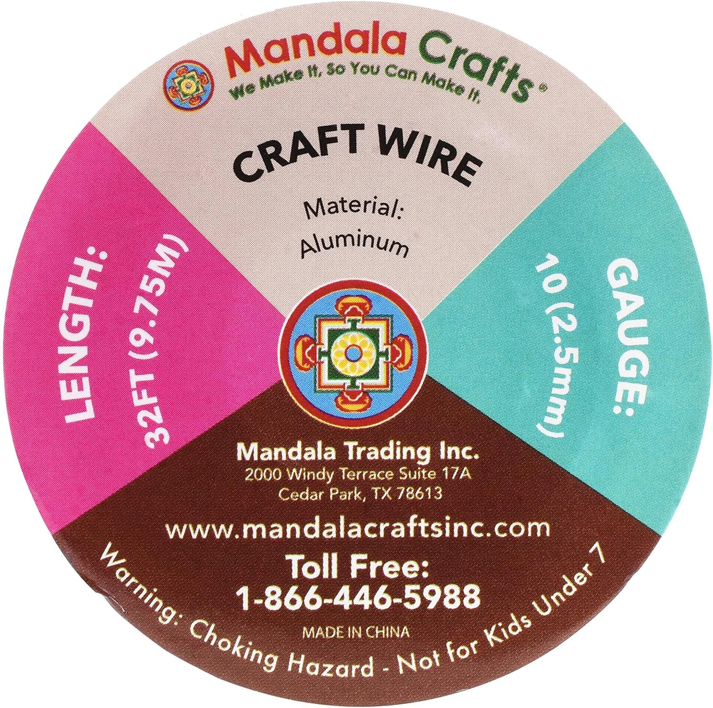 Mandala Crafts 10 Gauge Anodized Aluminum Craft Wire for Jewelry Making - 32 FT Colored Flexible Gray Wire - Bendable for Bonsai Armature Crafting Sculpting