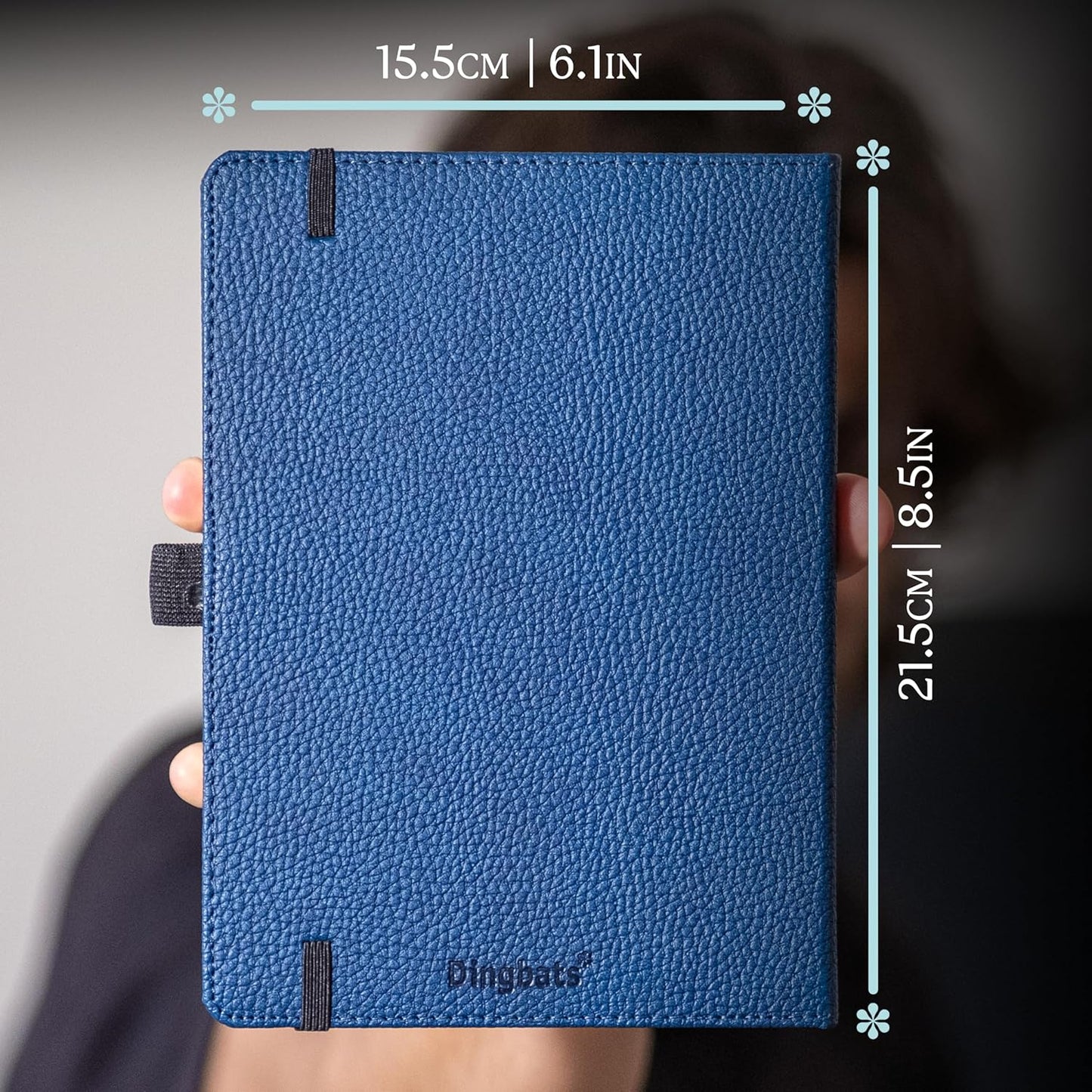 Dingbats* Wildlife Lined Writing Journal Notebook A5 - Vegan Leather Hardcover - Ideal for Work, Travel - Pocket, Elastic Closure, & Bookmark