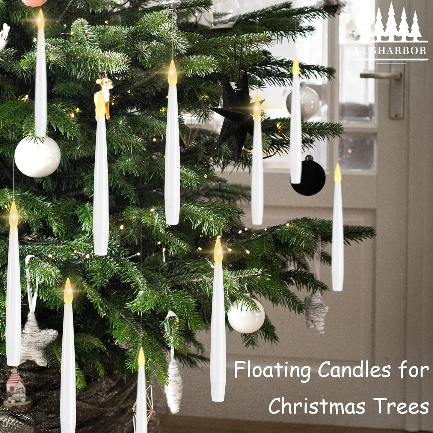 Floating Candles with Wand, 20 Pack 2 Wands Halloween Magic Hanging Candles Flameless Floating Candles Battery Operated for Halloween Decorations Gift Idea